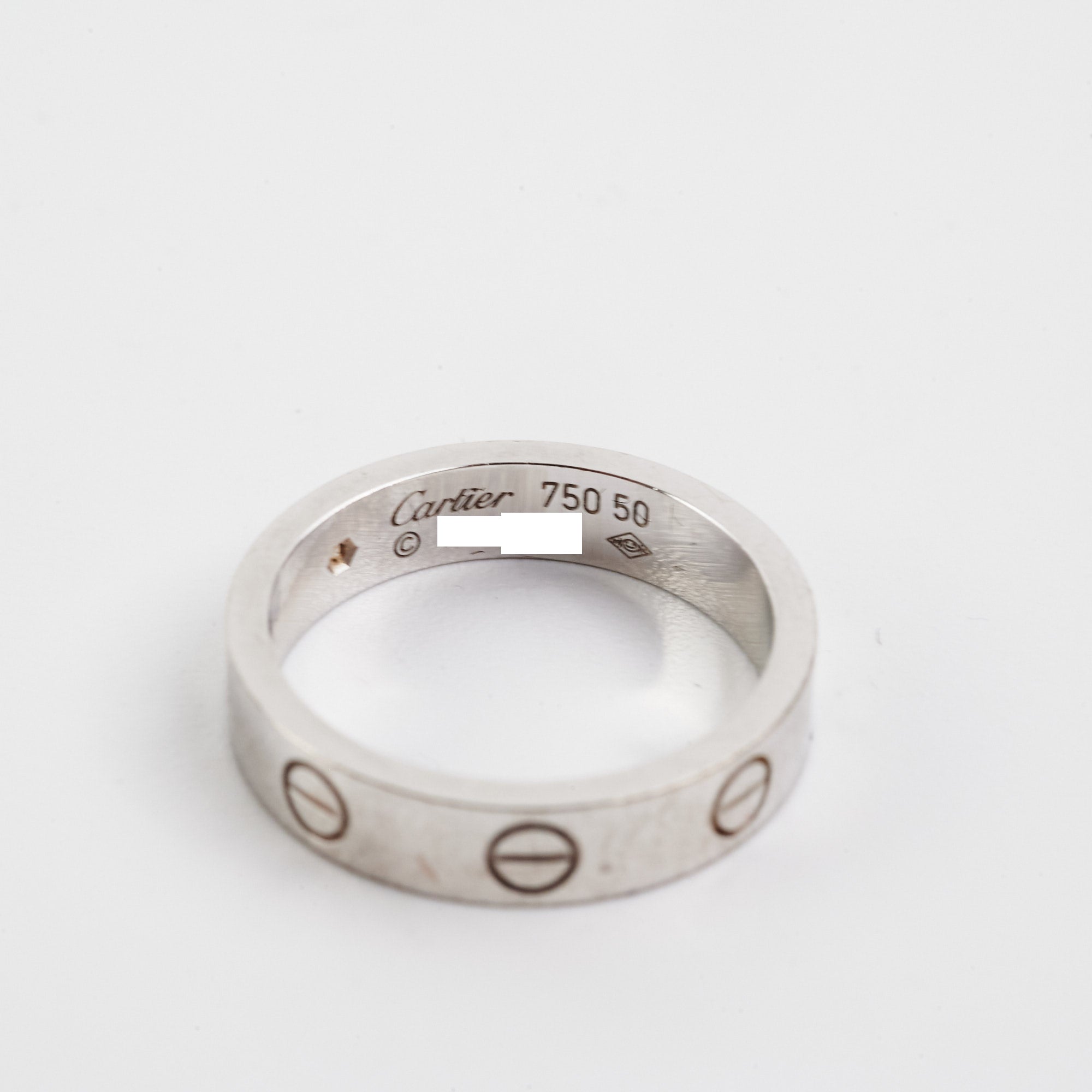 Cartier Love Wedding Band Ring with Diamonds - Size 50 (US 5.5) - 18K White Gold Bridal Ring for Women - Perfect for Engagement, Anniversary & Special Occasions