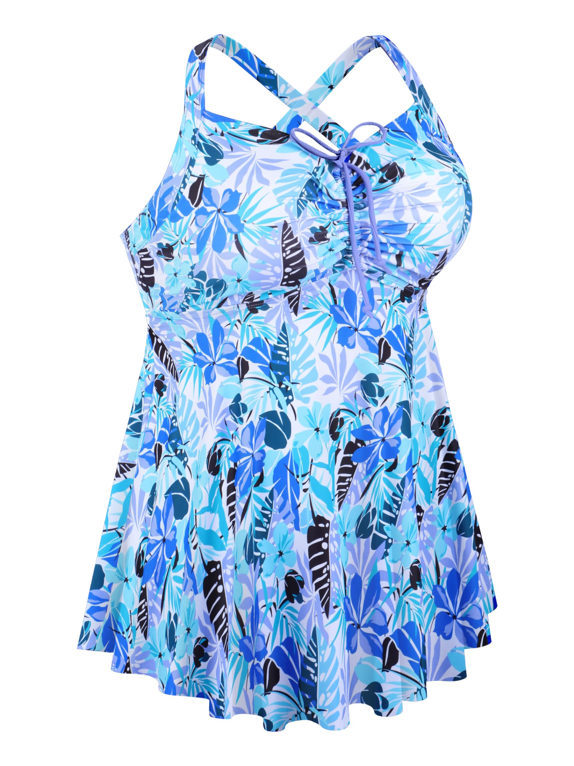 NIeyook Plus Size Women's Tankini Swimsuits with Tummy Control & Swim Shorts - High Waisted Two Piece Bathing Suit for Beach, Pool & Vacation