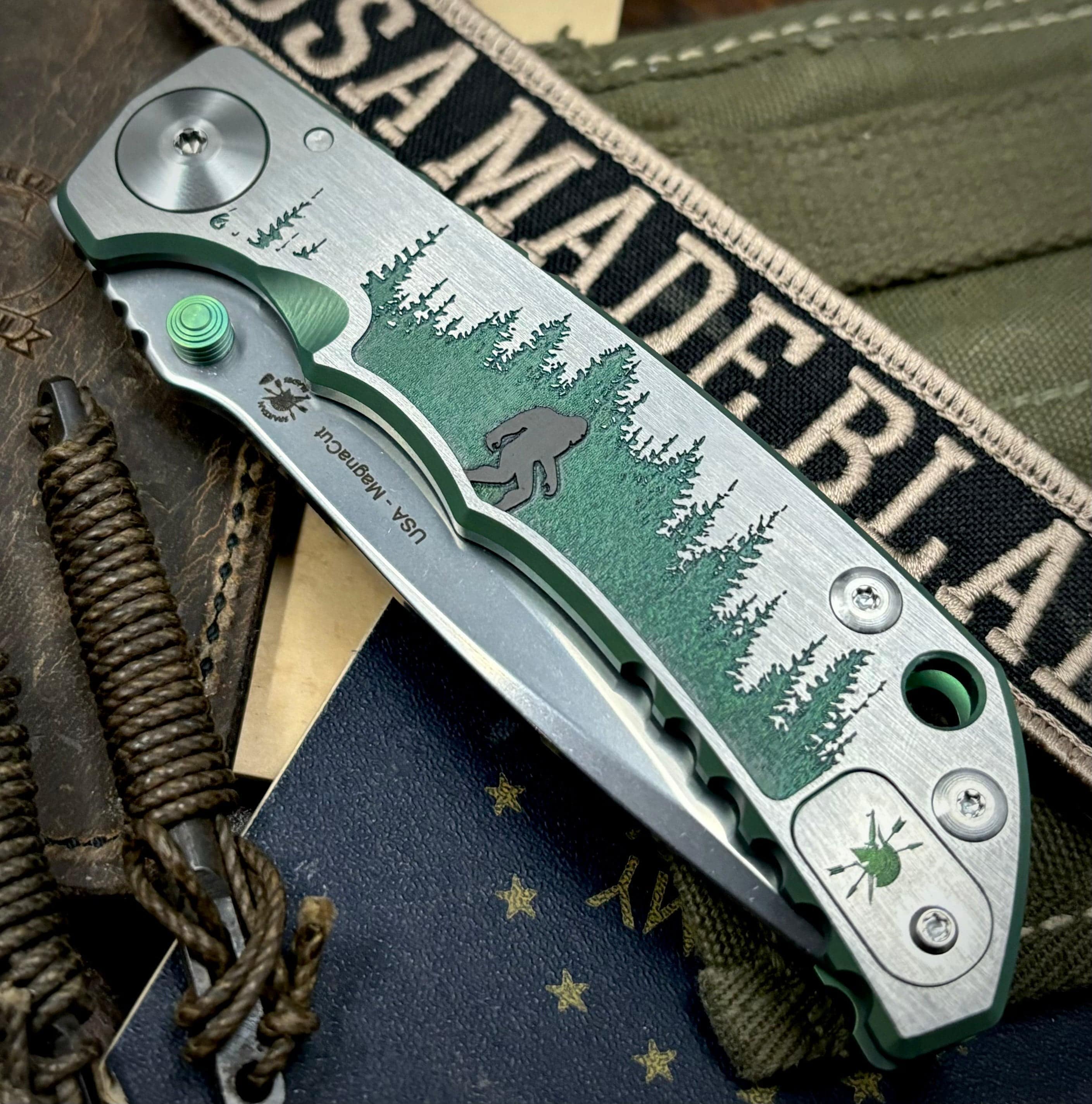 Spartan Blades Harsey Folder Sasquatch Special Edition Folding Knife - MagnaCut Steel Blade, Tactical EDC Pocket Knife for Outdoor Camping, Hunting & Survival Gear