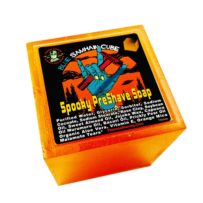 Phoenix Shaving Blue Samhain CUBE 2.0 Shaving Soap Cube - Premium Men's Grooming Product for Wet Shaving & Beard Care - Perfect for Daily Shaving Routine & Gift for Men