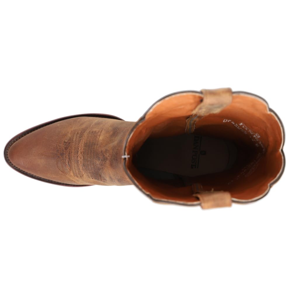 Dan Post Men's Albany Round Toe Casual Boots - Mid Calf Brown Leather Work Boots for Outdoor, Hiking & Everyday Wear