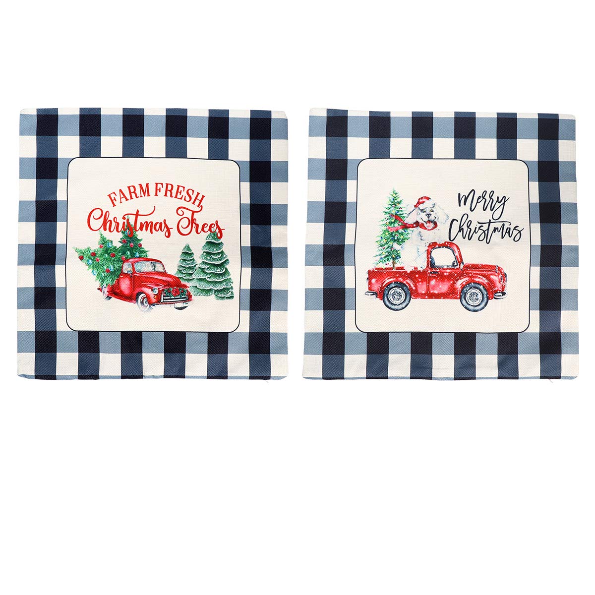 2PCS Christmas Pillow Covers - Festive Holiday Home Decor for Sofa, Bed & Party Decoration - Soft Cushion Cases for Xmas Tree, Fireplace & Winter Home Styling