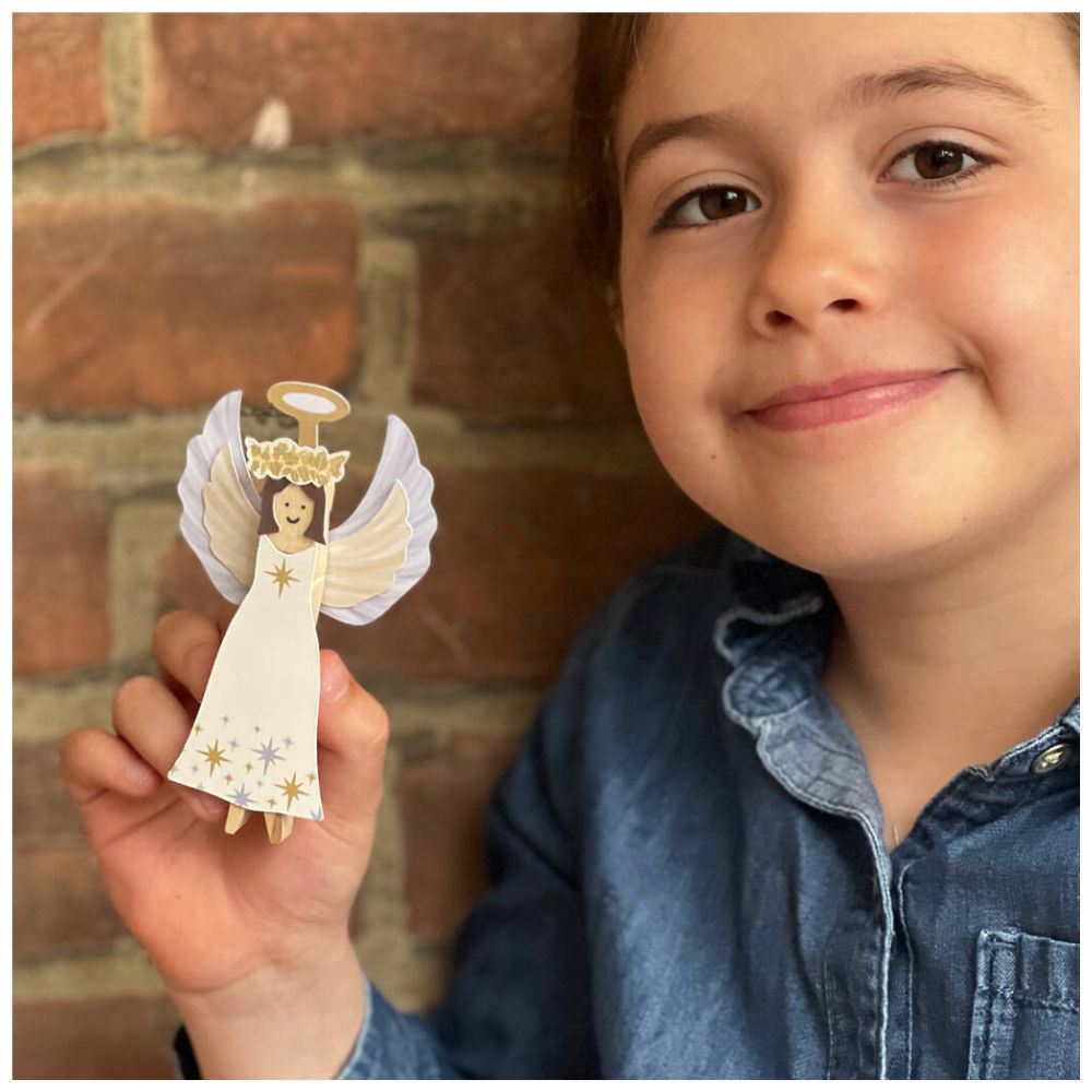 DIY Cotton Twist Angel Peg Doll Kit - Handmade Craft for Kids & Adults - Perfect for Christmas Ornaments, Home Decor, and Gift Making