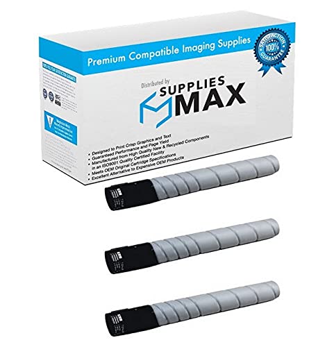 High-Yield Black Toner Cartridge for Konica Minolta bizhub C224/C224e/C284/C284e/C364/C364e - 3-Pack (A33K10_3PK) | 27,000 Page Yield | Office Printing & Document Reproduction