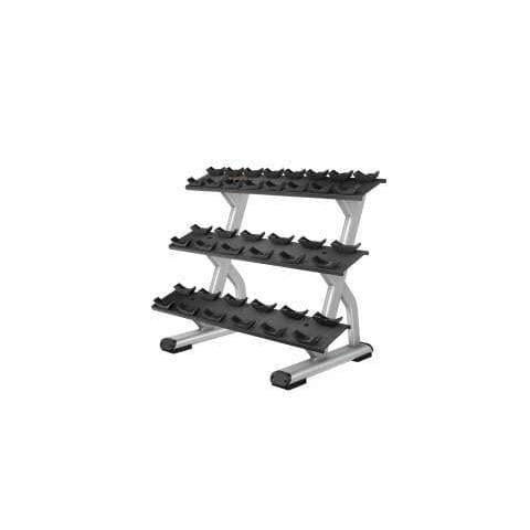 Precor Discovery Series 3-Tier 10-Pair Dumbbell Rack (DBR0814) - Heavy Duty Gym Equipment for Home & Commercial Use
