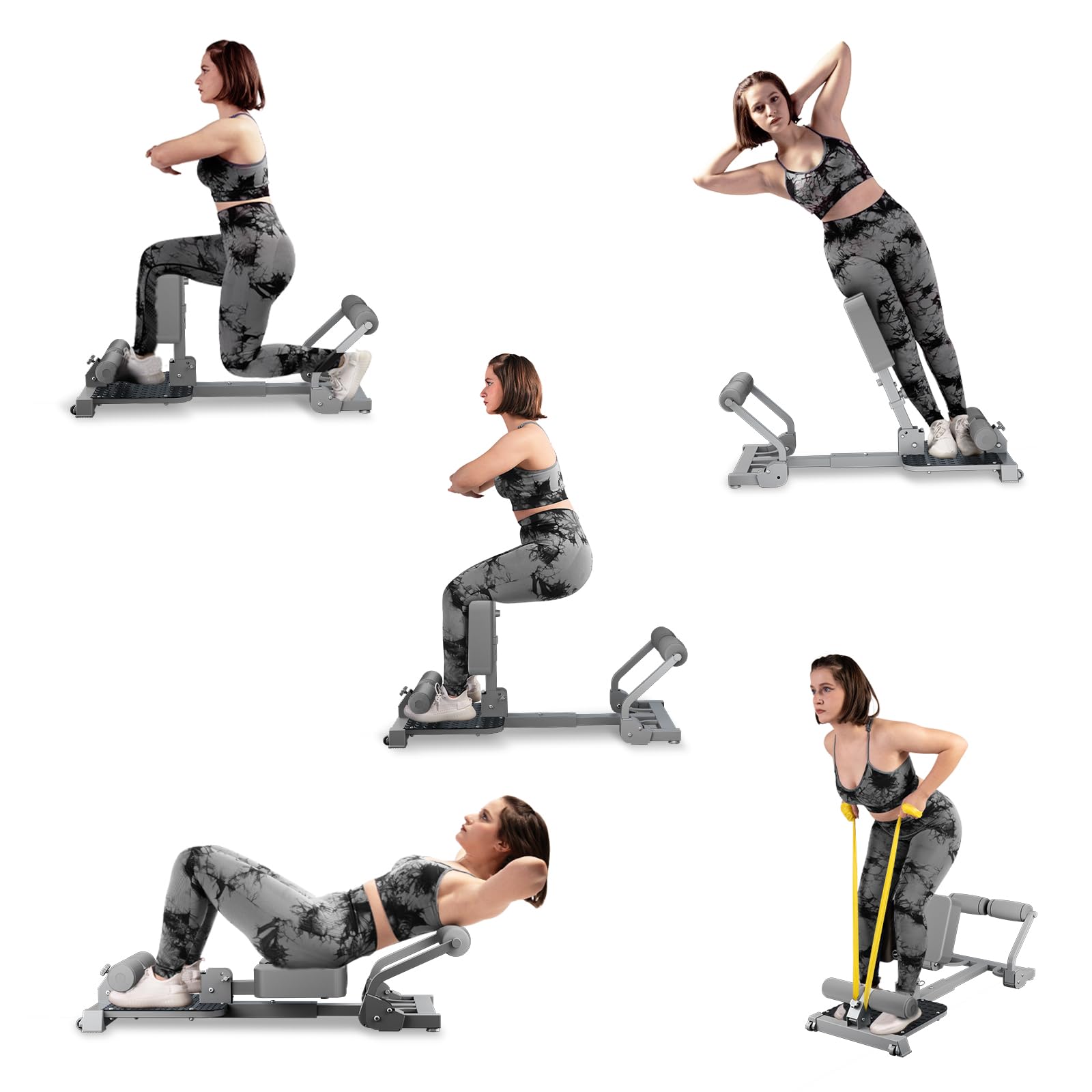 **Sissy Squat Machine for Home Gym - Deep Squat Trainer with Resistance Bands, Ab Workout Equipment, Roman Chair & Core Exercise Machine for Sit-ups, Leg & Glute Training | Perfect for Home Fitness & Strength Training**