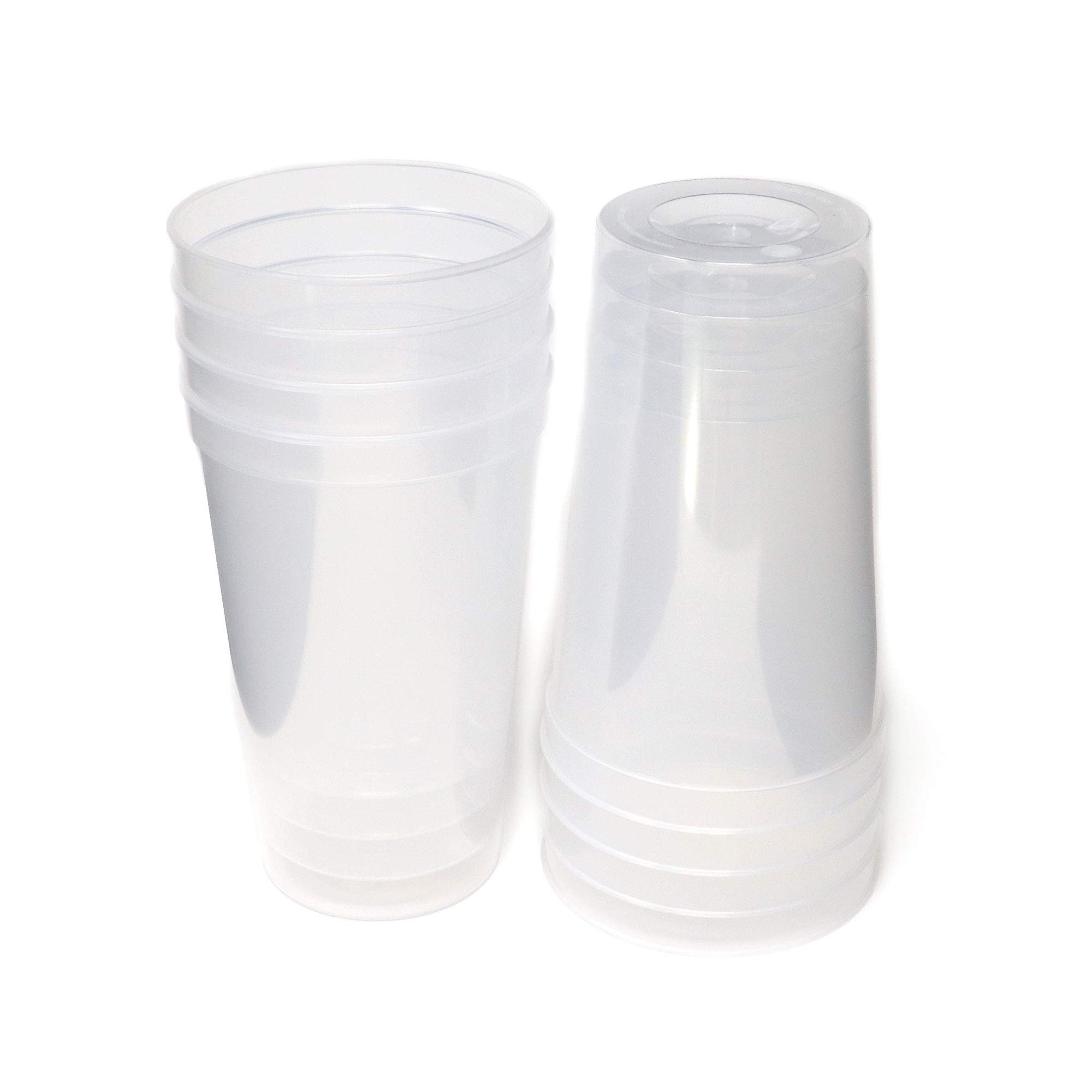 Rolling Sands 22oz Reusable Plastic Stadium Cups - 8 Pack Clear BPA-Free Dishwasher Safe Tumblers | Made in USA | Perfect for Parties, BBQs, Sports Events & Outdoor Gatherings