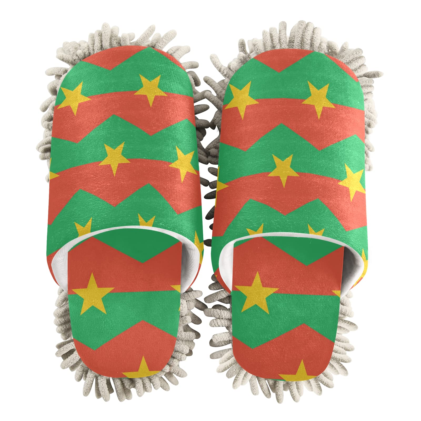 Burkina Faso Flag Unisex Mop Slippers - Floor Cleaning Shoes for Home