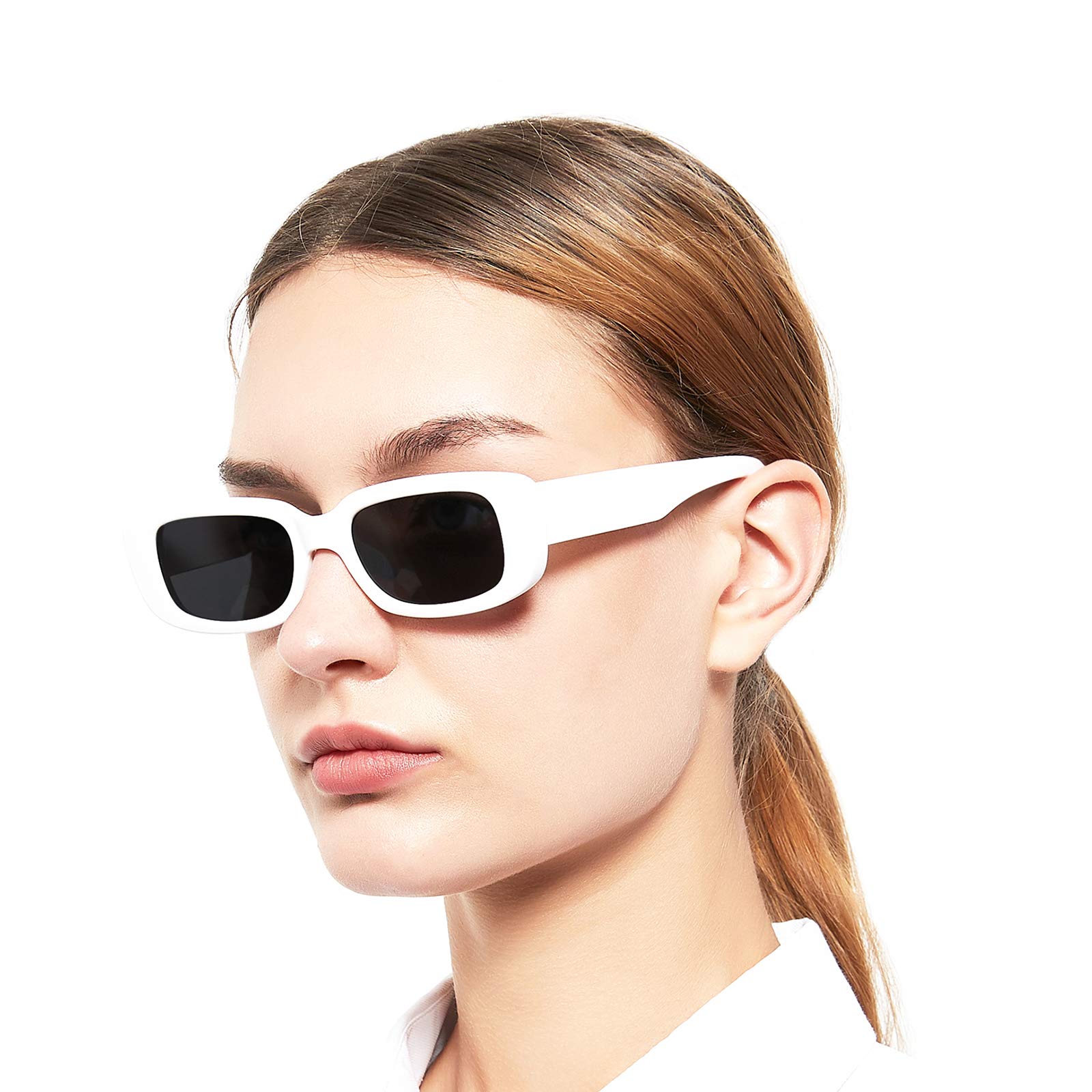 Stylish Narrow Sunglasses for Women & Men - Polarized UV Protection Lenses Reduce Glare - Perfect for Driving, Beach & Outdoor Activities