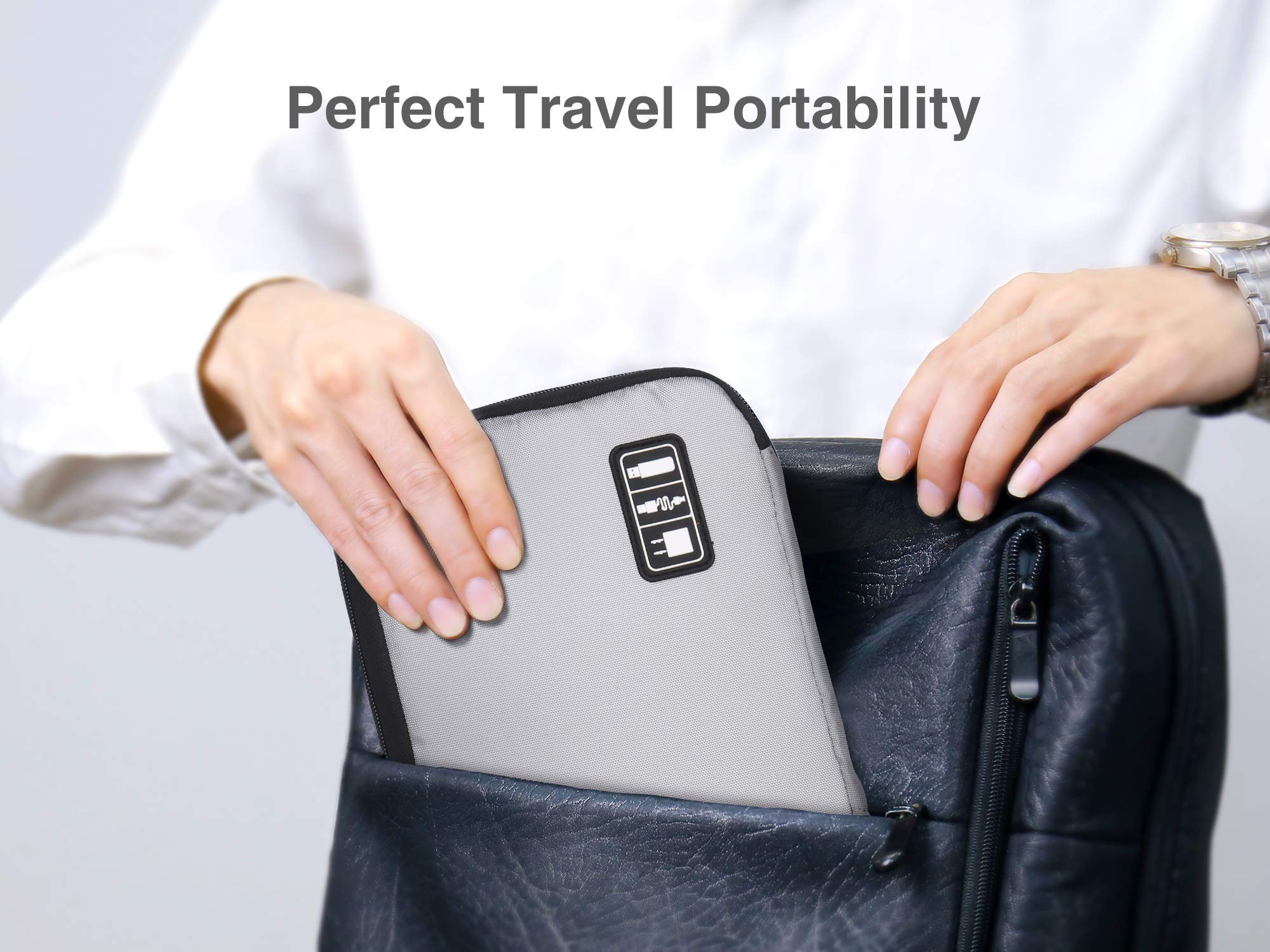 Luxtude Travel Cable Organizer Bag - Portable Electronics Organizer for Cord, Charger & Tech Storage | Perfect for Travel, Office & Home Organization