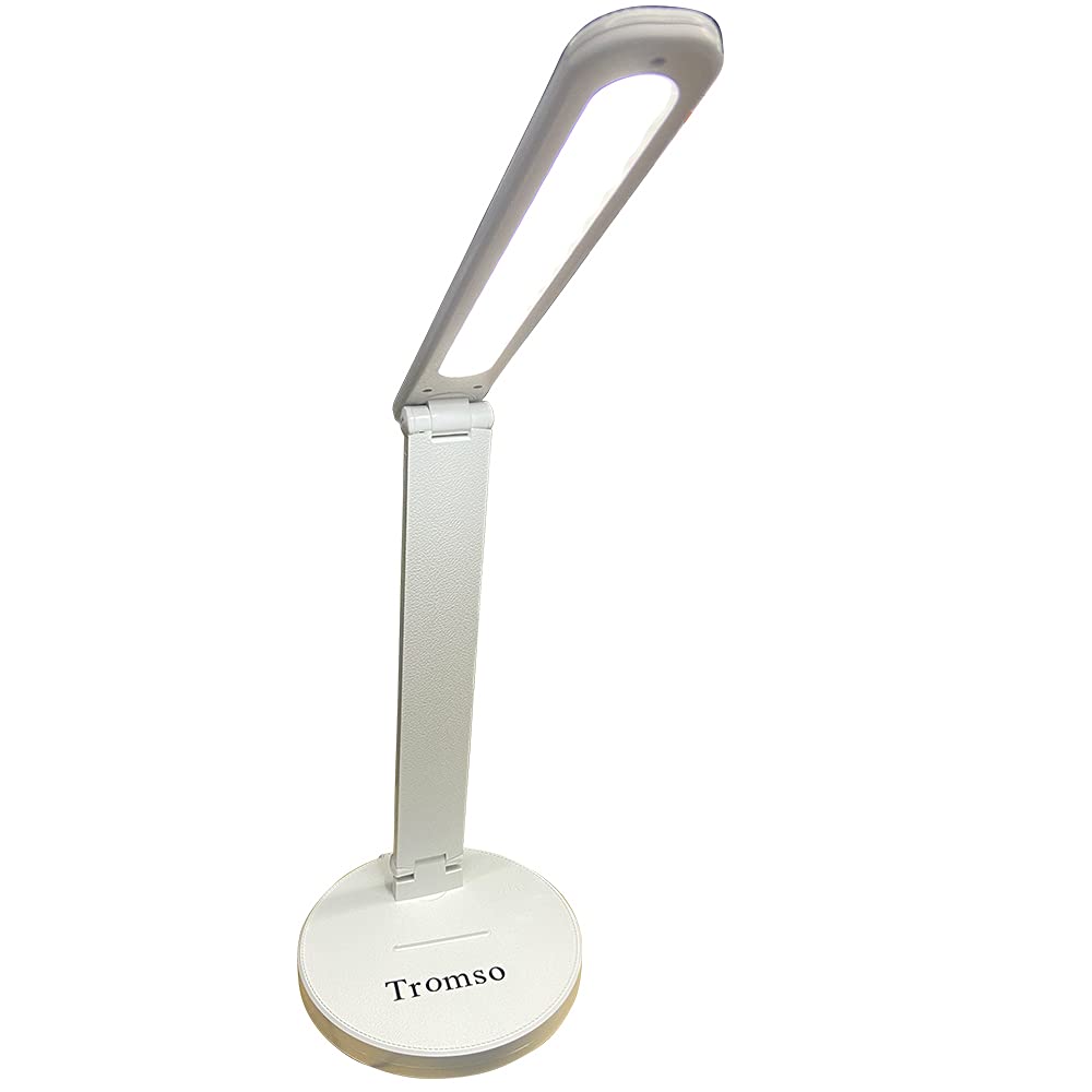 Modern Tromso Table Lamp - Adjustable LED Bedside Lamp with USB Port, Warm White Light for Bedroom, Living Room, Office & Study Desk (Black)