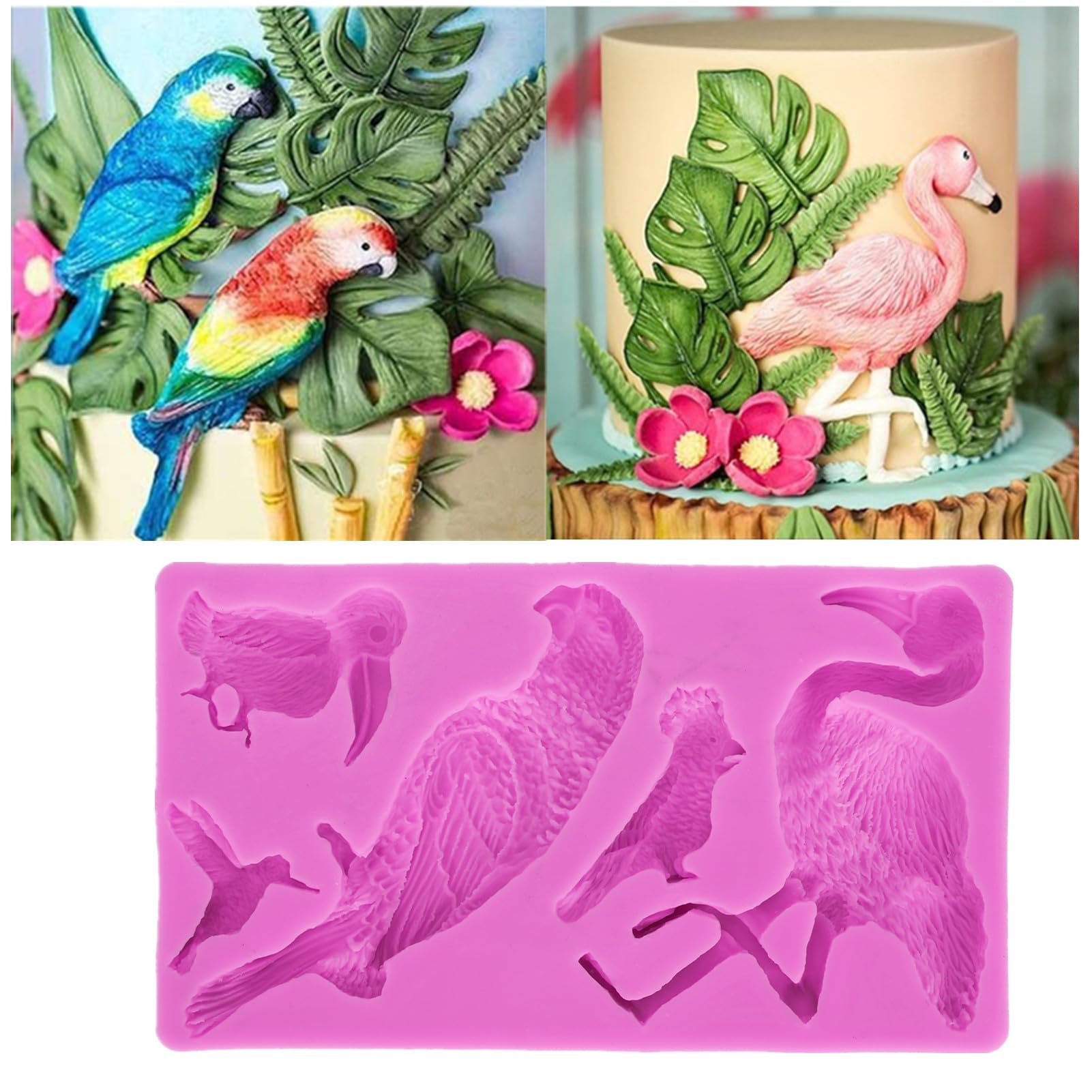 Premium Silicone Fondant Molds - Flamingo & Bird Shapes for Cake Decorating, Chocolate Making & Candy Crafts | Perfect for Birthday Cakes, Cupcakes, DIY Desserts & Baking Gifts