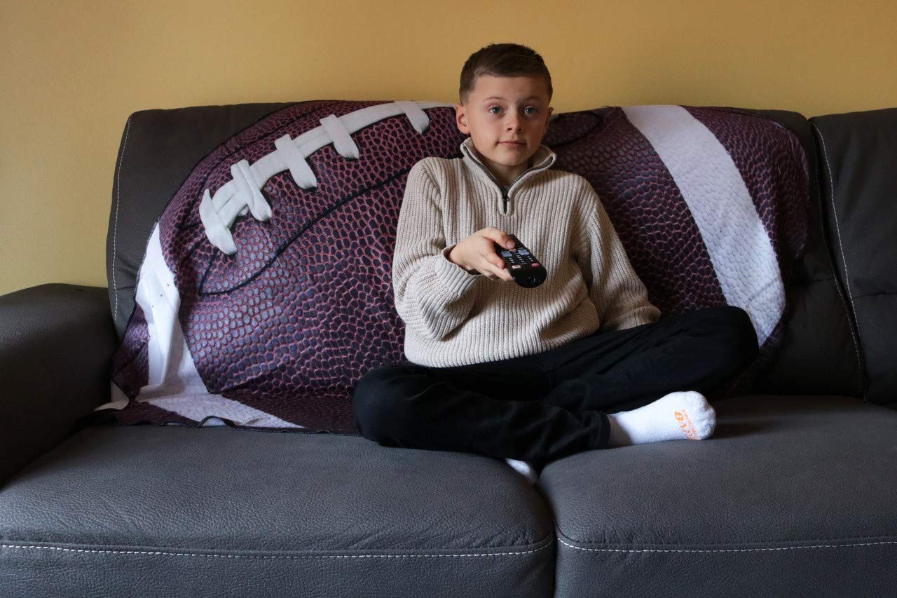 Realistic Lightweight Football Throw Blanket - Soft & Cozy Sports Blanket for Game Day, Camping & Home Decor - Perfect Gift for NFL Fans