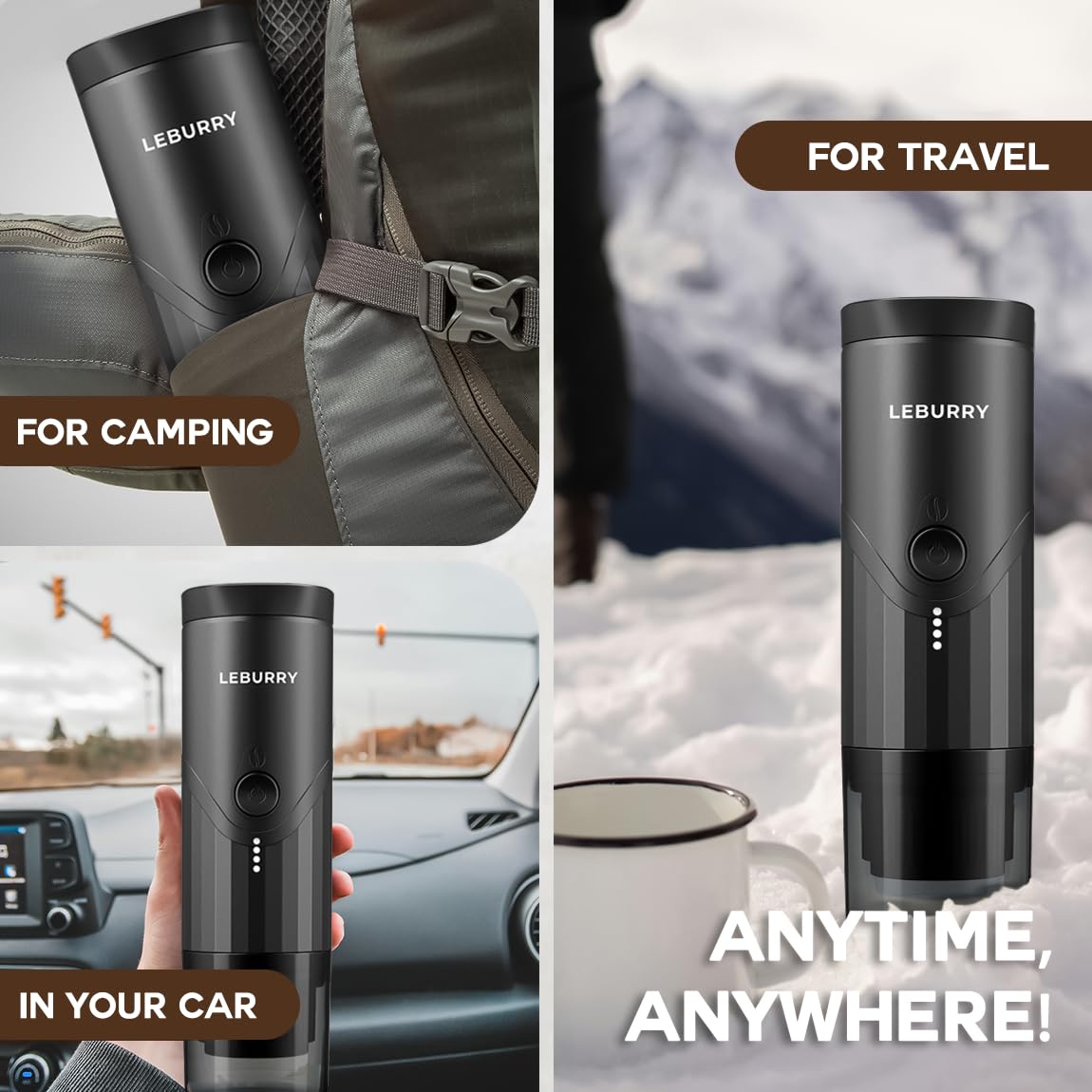 Portable Espresso Machine - Battery Powered Travel Coffee Maker for Grounds & Pods - Compact Espresso Maker for Camping, Office, RV & Home Use - Perfect for Outdoor Adventures & Daily Brewing