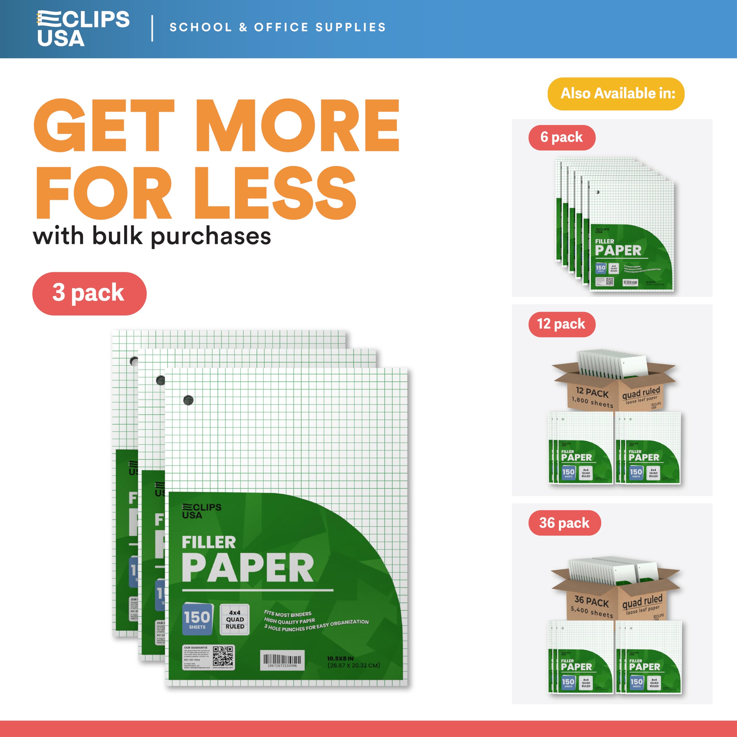 Graph Paper Notebook - 4x4 Quad Ruled, 10.5