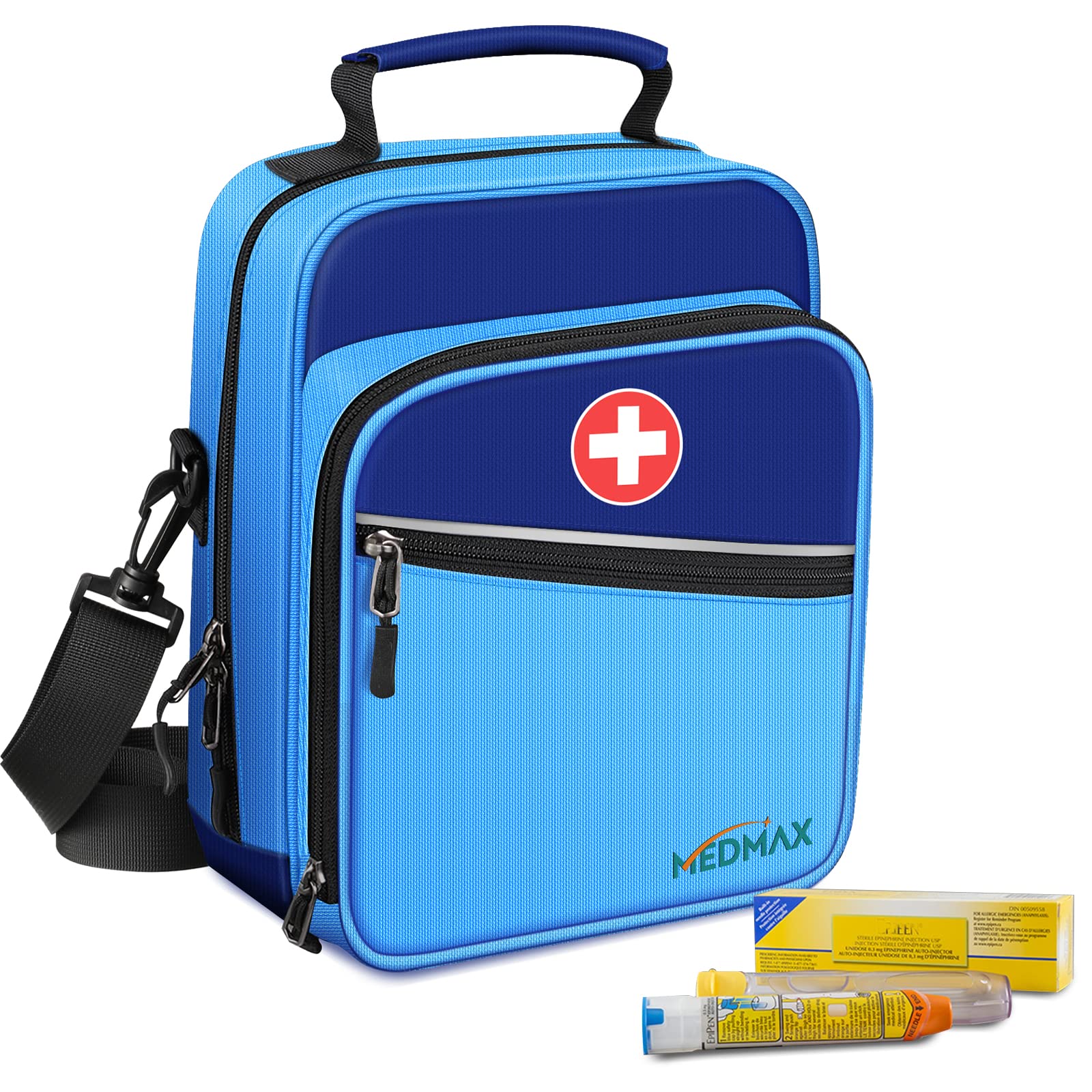 **Insulated Insulin Cooler & EpiPen Carrying Case – Travel Medication Organizer Bag with Shoulder Strap for Diabetes Supplies, Asthma Inhaler, Auvi-Q & Allergy Medicine Essentials (Blue) – Perfect for Travel, Hiking & Emergency Preparedness**