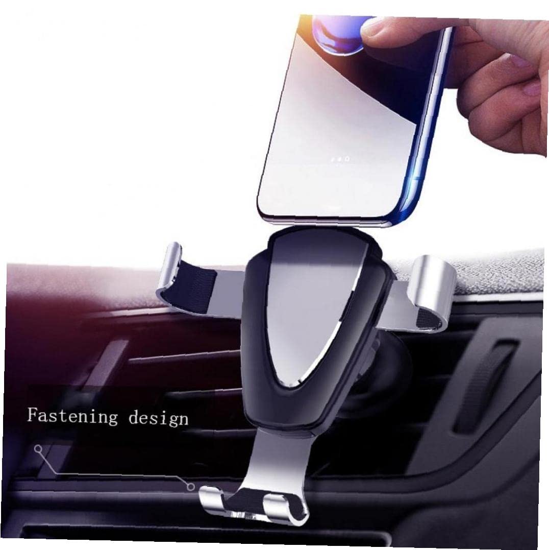 Universal Car Phone Holder - Metal Air Vent Mount with Gravity Clip for iPhone, Samsung & GPS Devices | Secure & Hands-Free Driving, Perfect for Commuting & Road Trips
