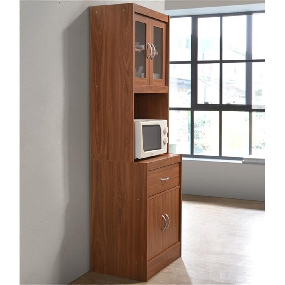 Pemberly Row Cherry Kitchen Cabinet - Elegant & Durable Storage for Modern Kitchens - Perfect for Organizing Cookware, Dishes & Pantry Items