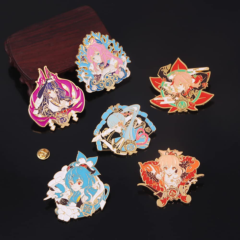 Genshin Impact Hu Tao Enamel Brooch Pin - Anime Cosplay Accessory for Fans, Women & Girls - Perfect for Conventions, Cosplay Events & Gift Giving