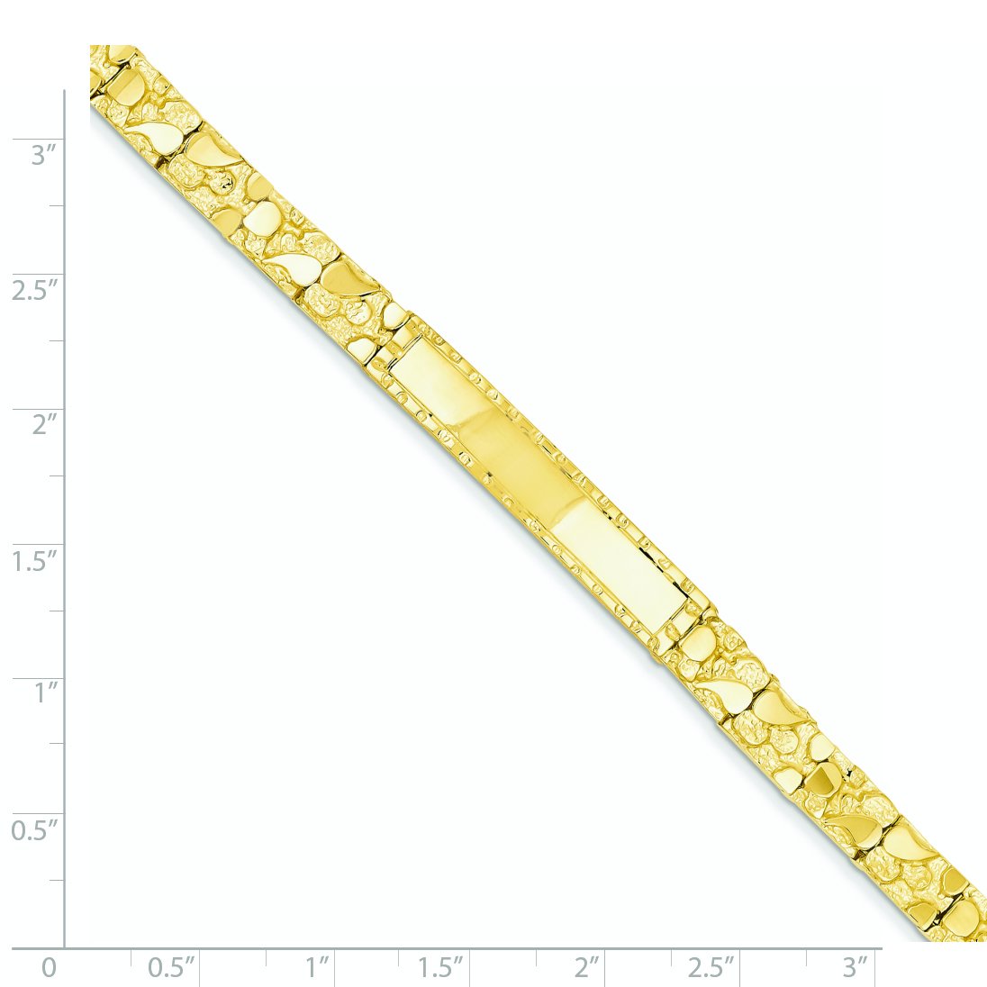 14k Yellow Gold 7mm Nugget ID Bracelet & Anklet - 7