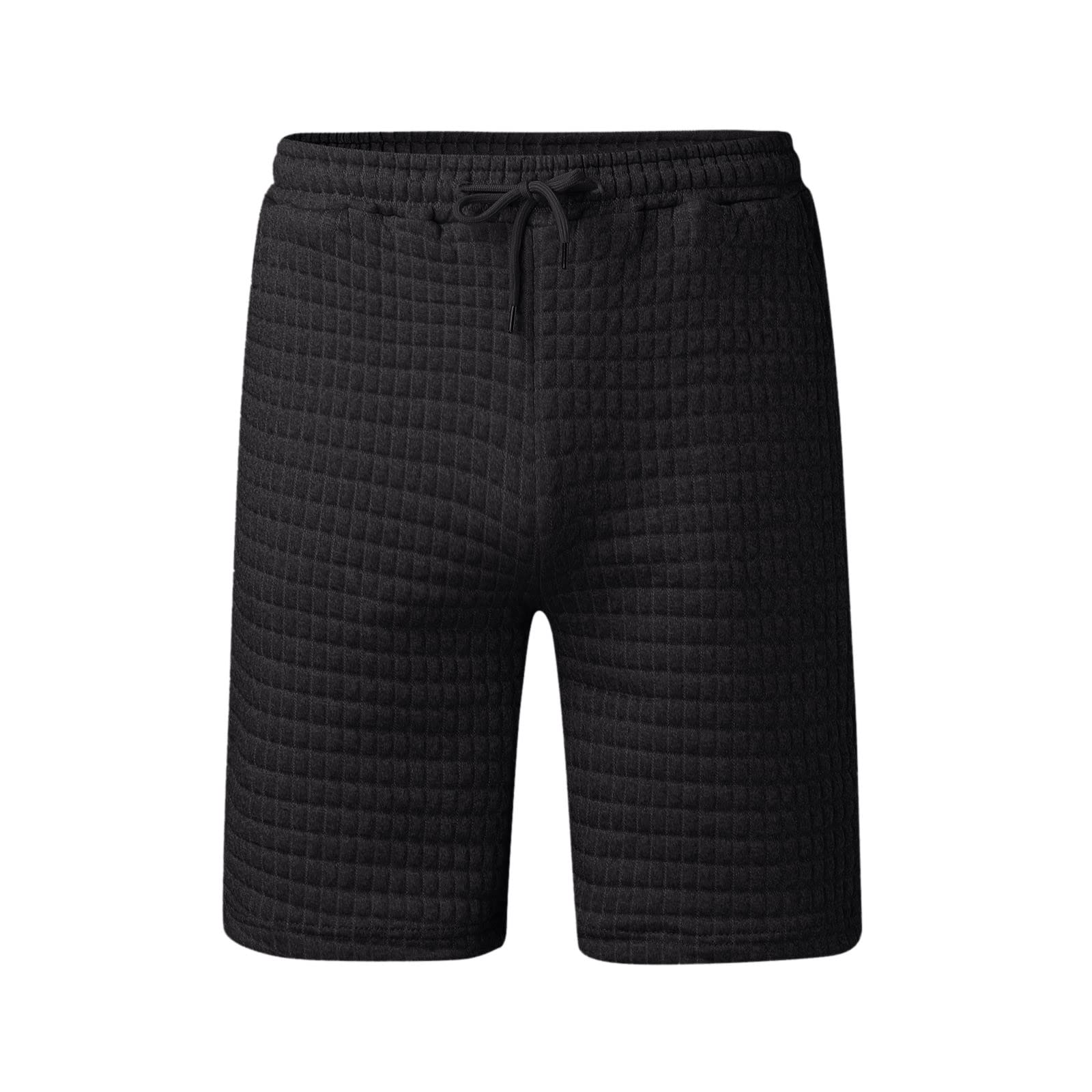 KPYTLBV Men's Waffle Gym Shorts - Breathable Workout & Yoga Shorts, Cotton Jersey Lounge & Sleep Pajama Shorts for Men | Perfect for Gym, Yoga, Running, Lounging & Sleepwear