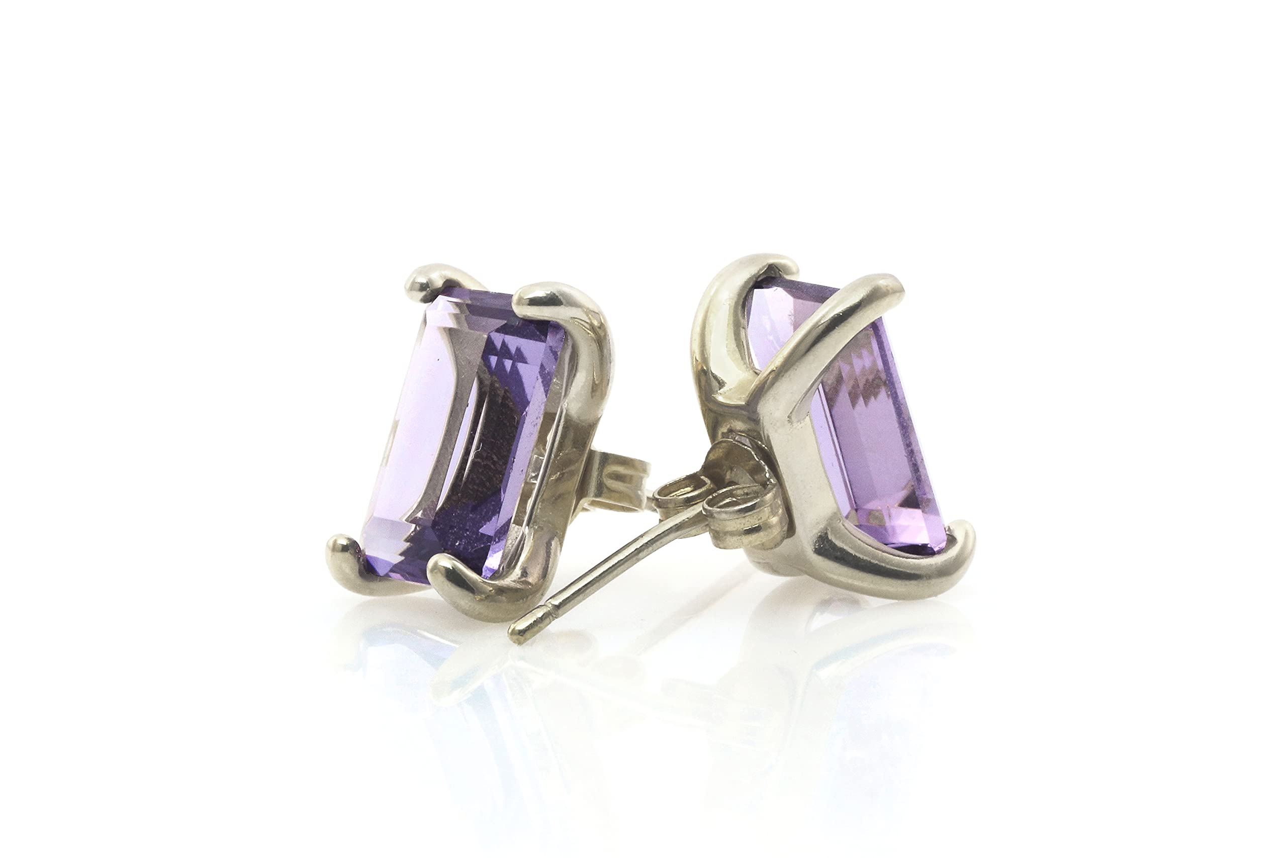 Handmade 925 Sterling Silver Amethyst Stud Earrings for Women | February Birthstone Jewelry | Everyday Wear & Gift Ready with Box | Elegant Purple Anemone Design