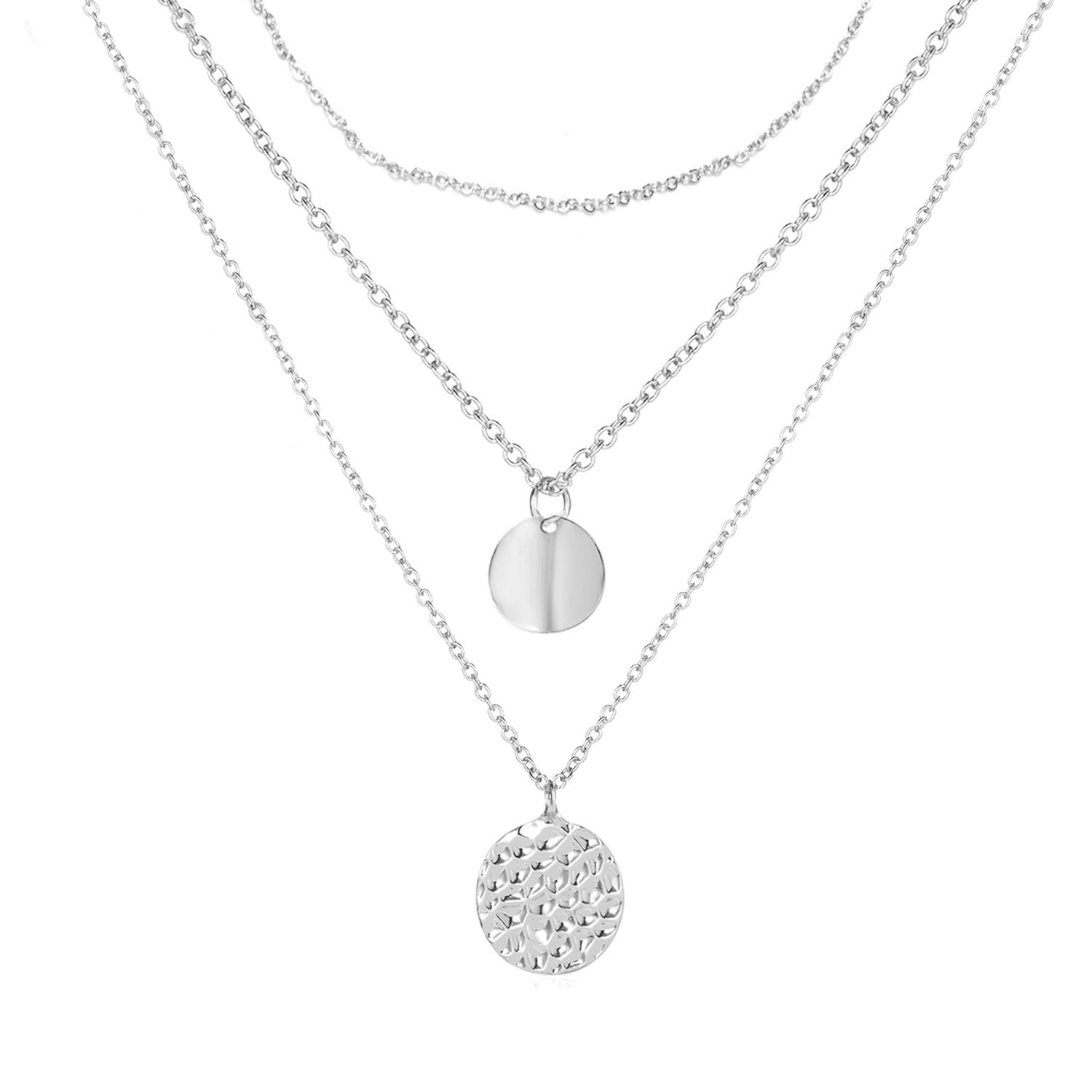 HUASAI Women's Layered Necklace - Long Bar Tassel Y Lariat with Disc, Leaf & Triangle Pendants - Double Leaf Bar Knot Design - Perfect for Casual Wear, Date Nights & Special Occasions