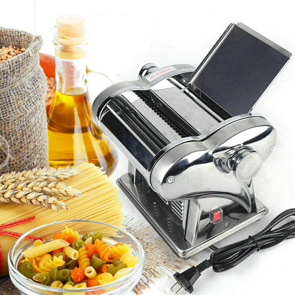 Commercial Electric Pasta Press Maker - Automatic Pasta Roller Machine for Noodles & Dumpling Skin - 110V 135W - Perfect for Restaurants, Bakeries & Home Kitchen Use