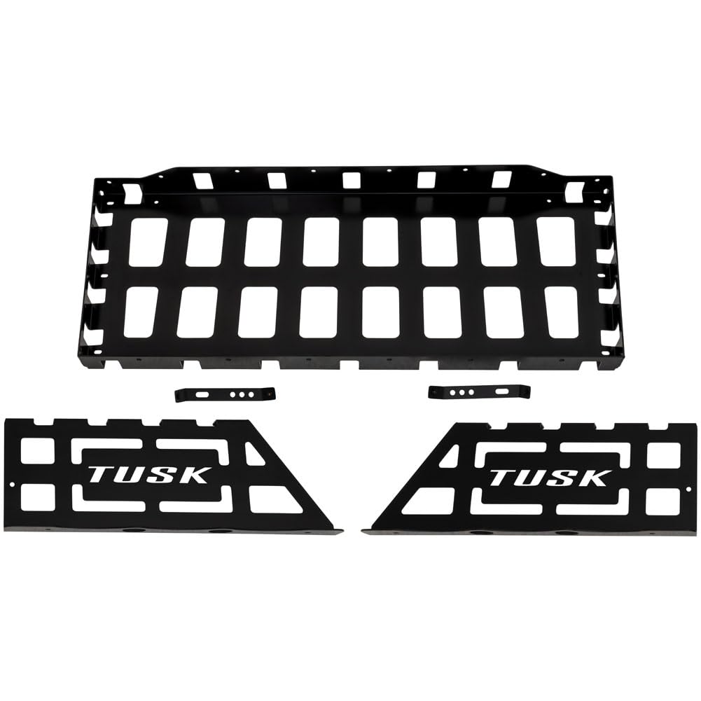 Tusk Cargo Rack - Heavy Duty Black Powder Coated Motorcycle Luggage Rack for Adventure & Off-Road Bikes - Perfect for Long Distance Touring & Off-Grid Camping