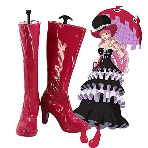 One Piece Perona Cosplay Boots for Women - Anime Ghost Princess High Heel Shoes Custom Size 34 - Perfect for Halloween, Cosplay Events & Anime Conventions
