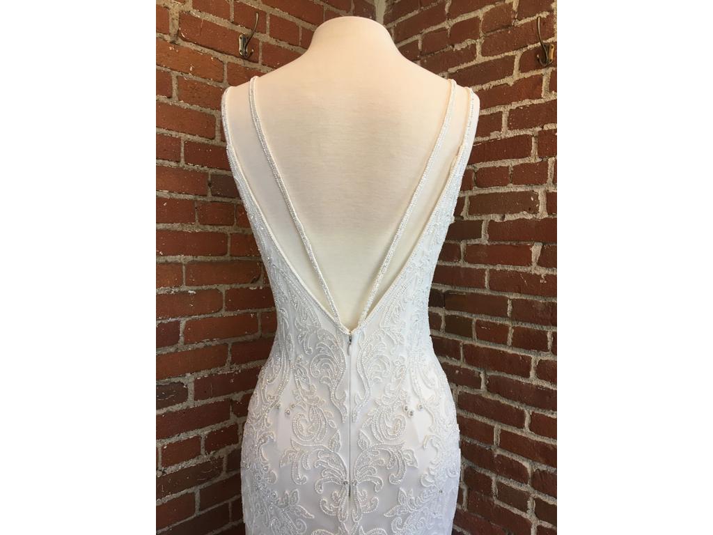 Theia Irina 890219 Elegant Lace Wedding Dress with Long Train - Perfect for Bridal Ceremony, Formal Events & Romantic Photos