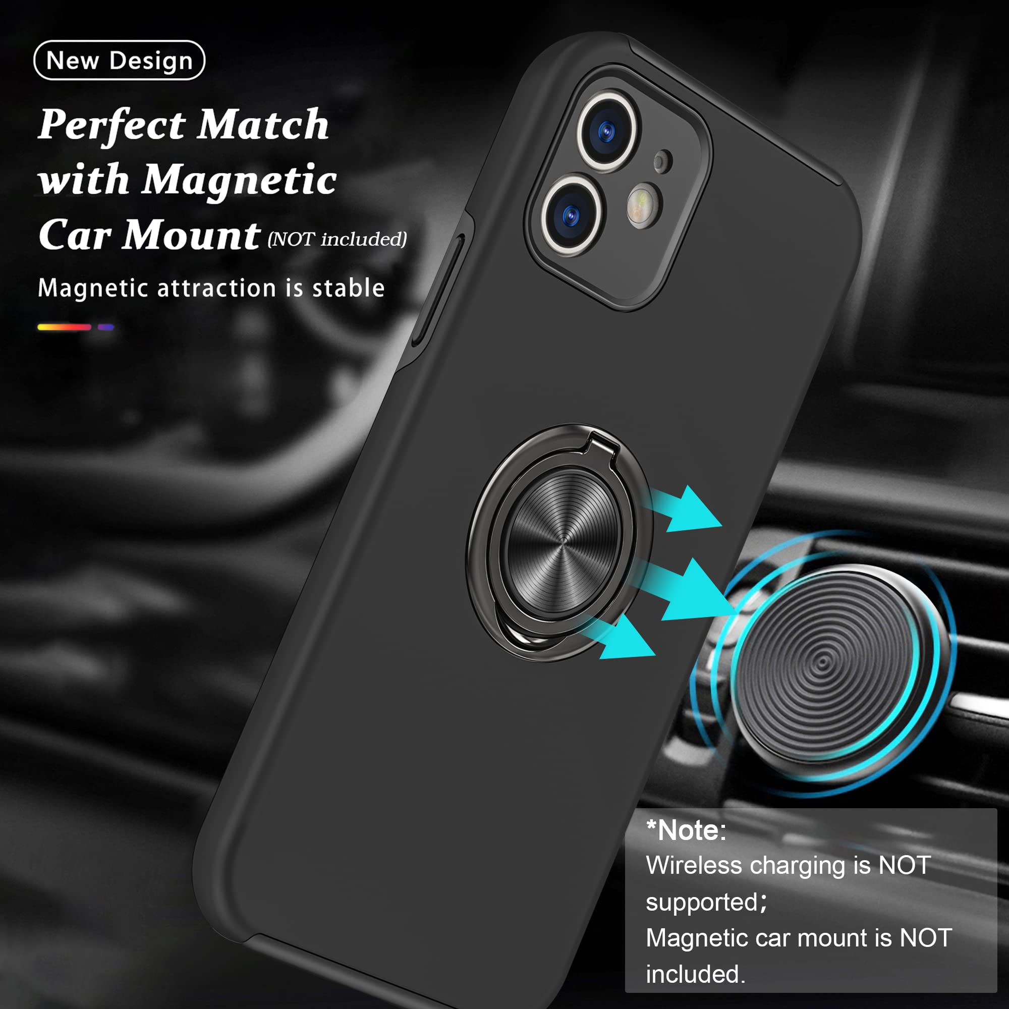 Shockproof iPhone 11 Case with Camera Cover & Kickstand - Military Grade Protection for Work & Travel