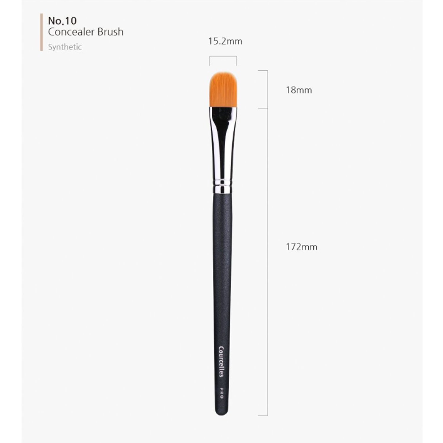 Professional Courcelles No. 10 Concealer Brush for Flawless Makeup - Perfect for Under Eye, Blemishes & Contouring | Salon Quality Makeup Brush for Artists & Beauty Enthusiasts