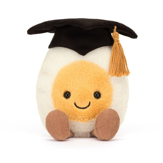 Jellycat Amuseable Boiled Egg Plush Toy - Cute Graduation Gift for Students, Teachers & Friends - Perfect for Celebrations, Decorations & Stress Relief