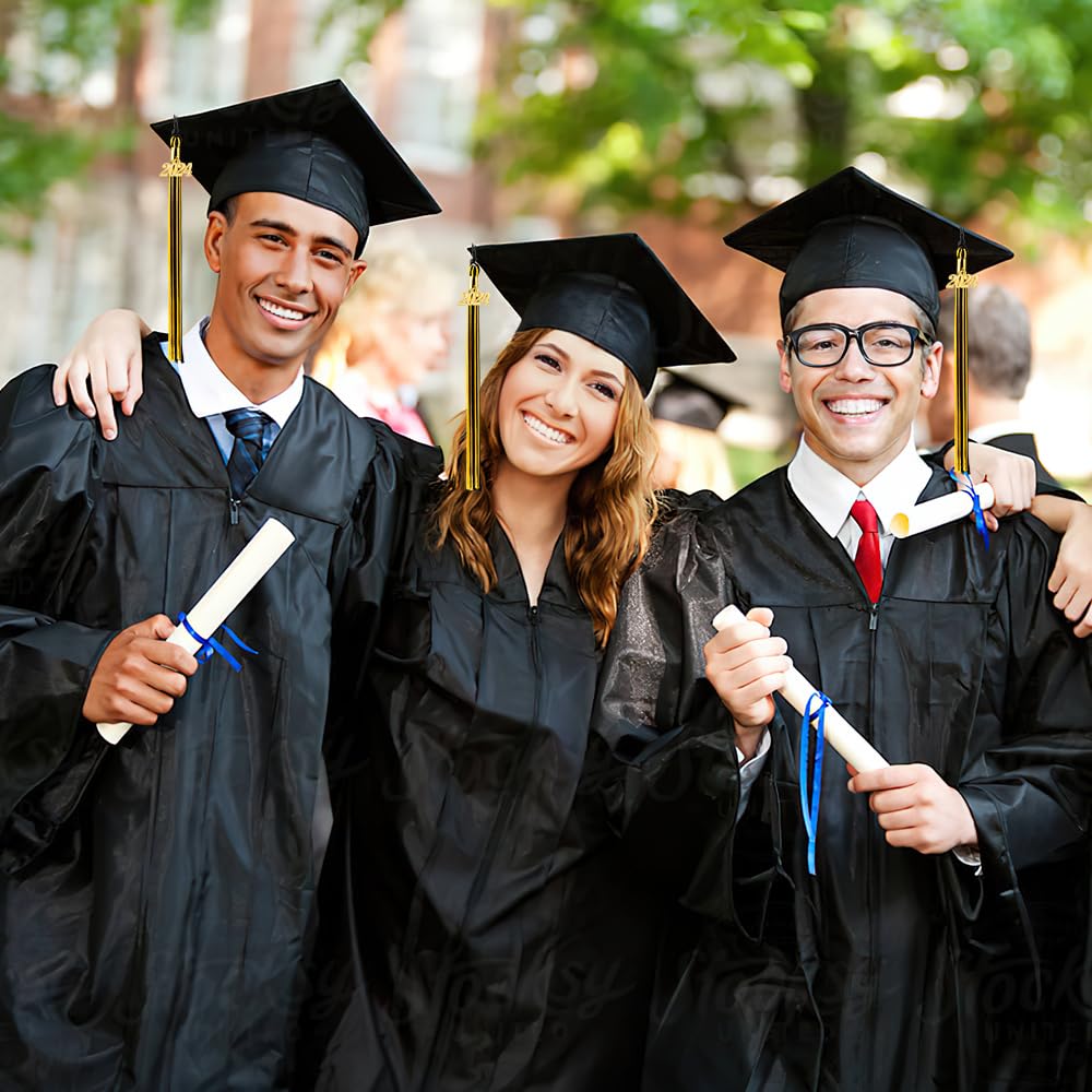 2024 Graduation Tassel & Cap Decorations - Black Gold High School Graduation Party Supplies, Commencement Accessories for Gifts (Perfect for Graduation Ceremonies, Photo Props & Celebration Decor)