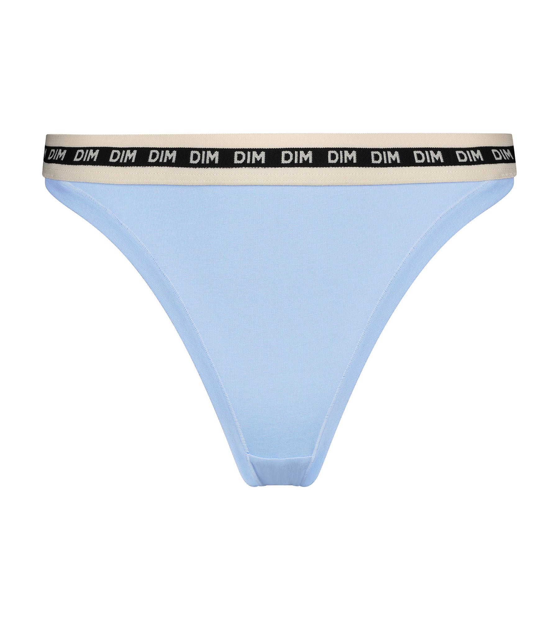 Women's Blue Cotton Modal Tanga Underwear with Contrast Waistband - Dim Icons Essentials - Perfect for Everyday Comfort & Lounge Wear