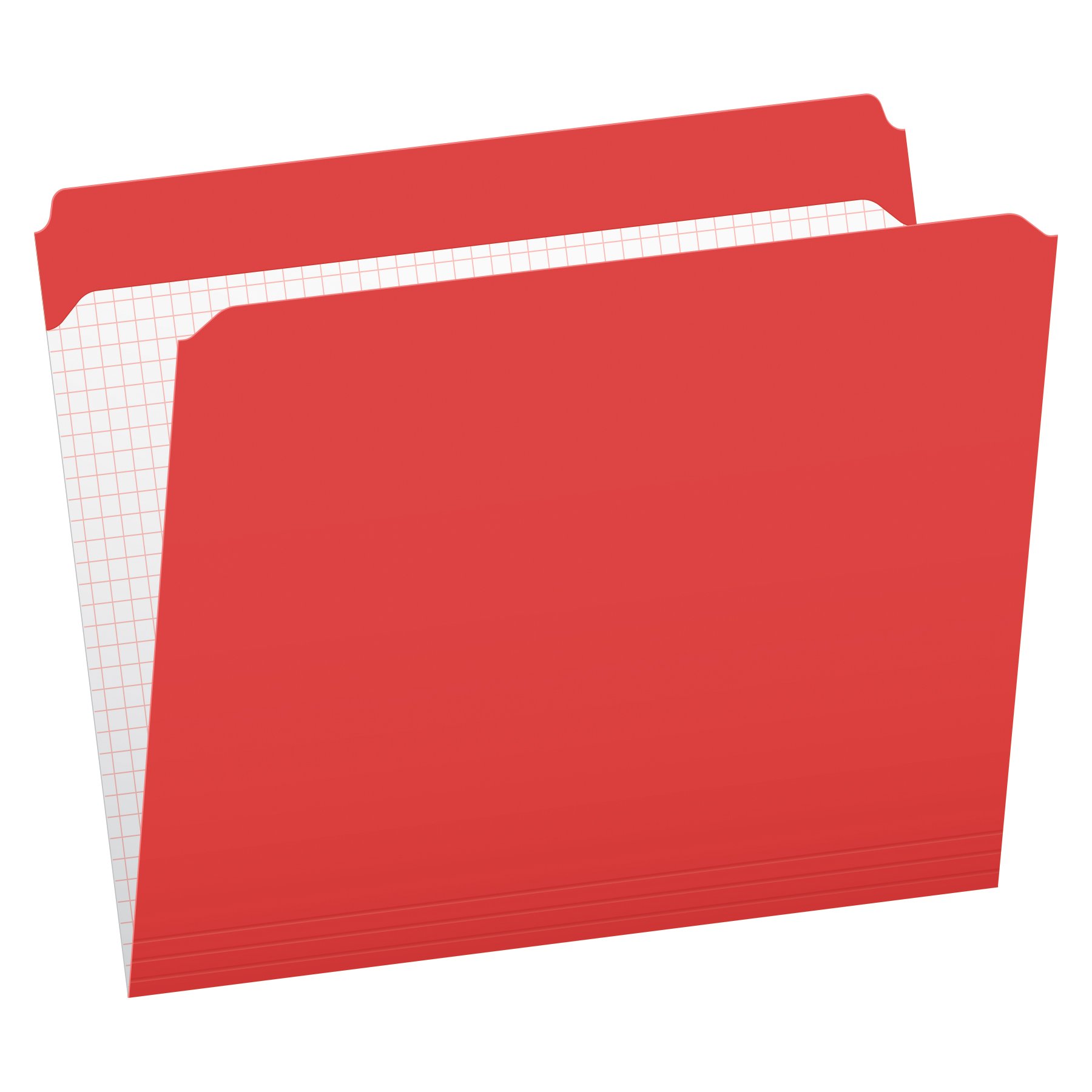Pendaflex Red Letter Size File Folders with Interior Grid - Straight Cut, 100-Pack (R152 RED) - Perfect for Office Organization, Document Filing & School Projects