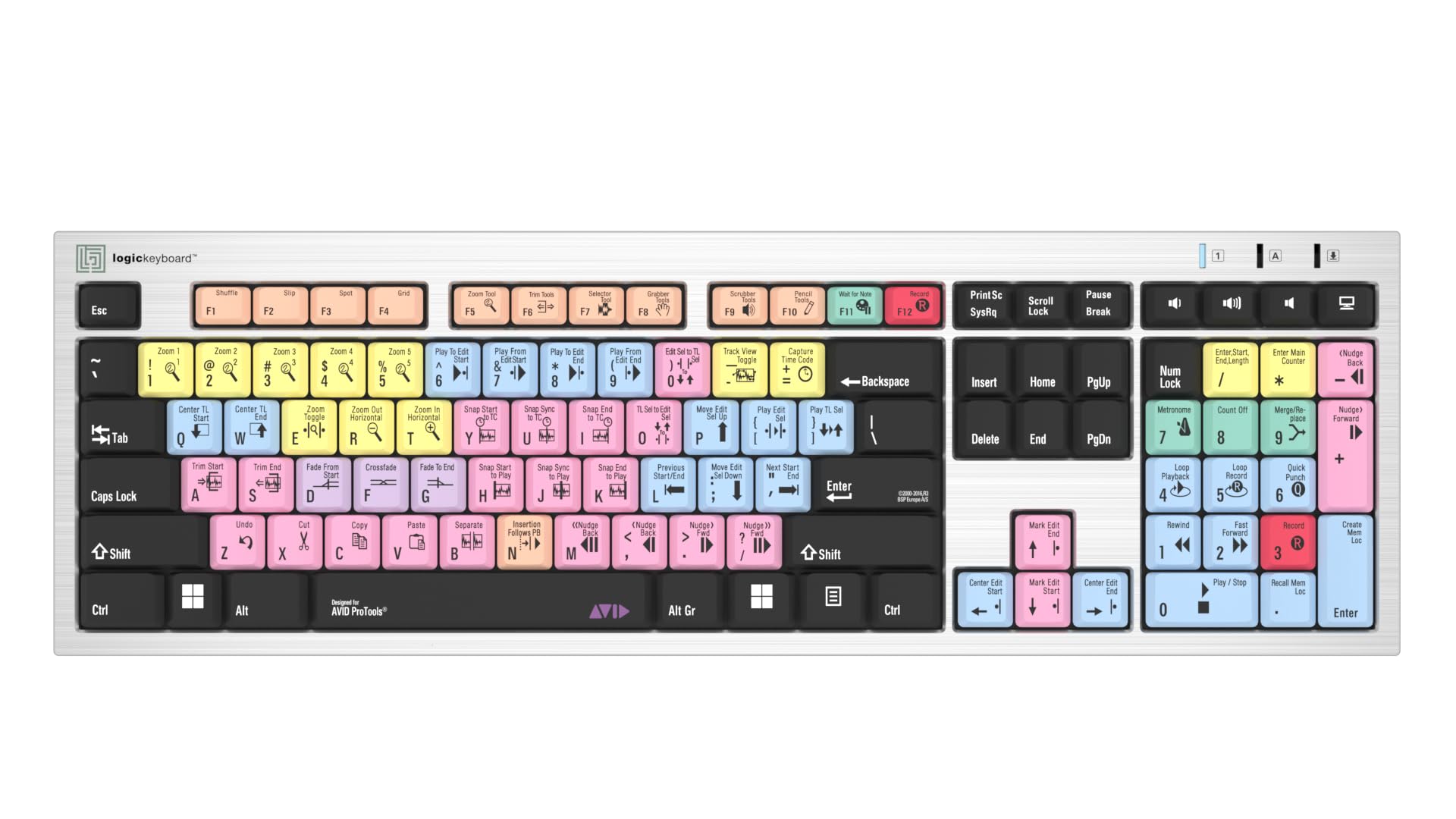 Logickeyboard 'Slimline' Pro Tools Shortcut Keyboard for Windows - Avid DAW Controller (Model LKBU-PT-AJPU-US) - Perfect for Music Production & Audio Editing Studios