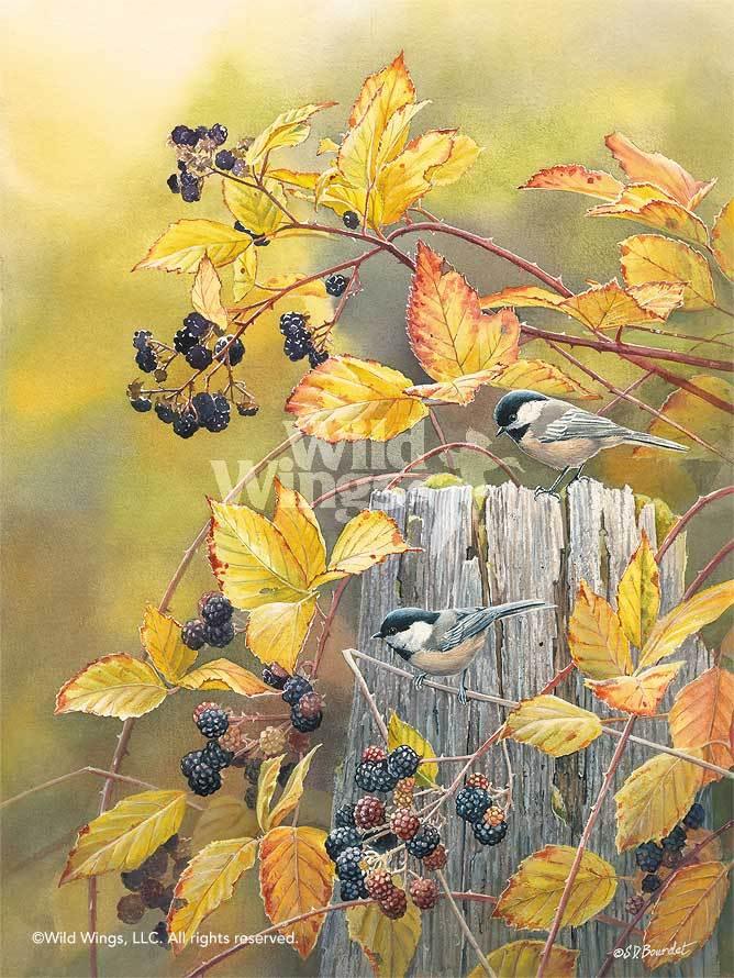 Blackberry Haven—Chickadees Limited Edition Art Paper | Premium Quality for Scrapbooking, Card Making & Framed Art | Perfect for Nature-Inspired DIY Projects & Home Decor