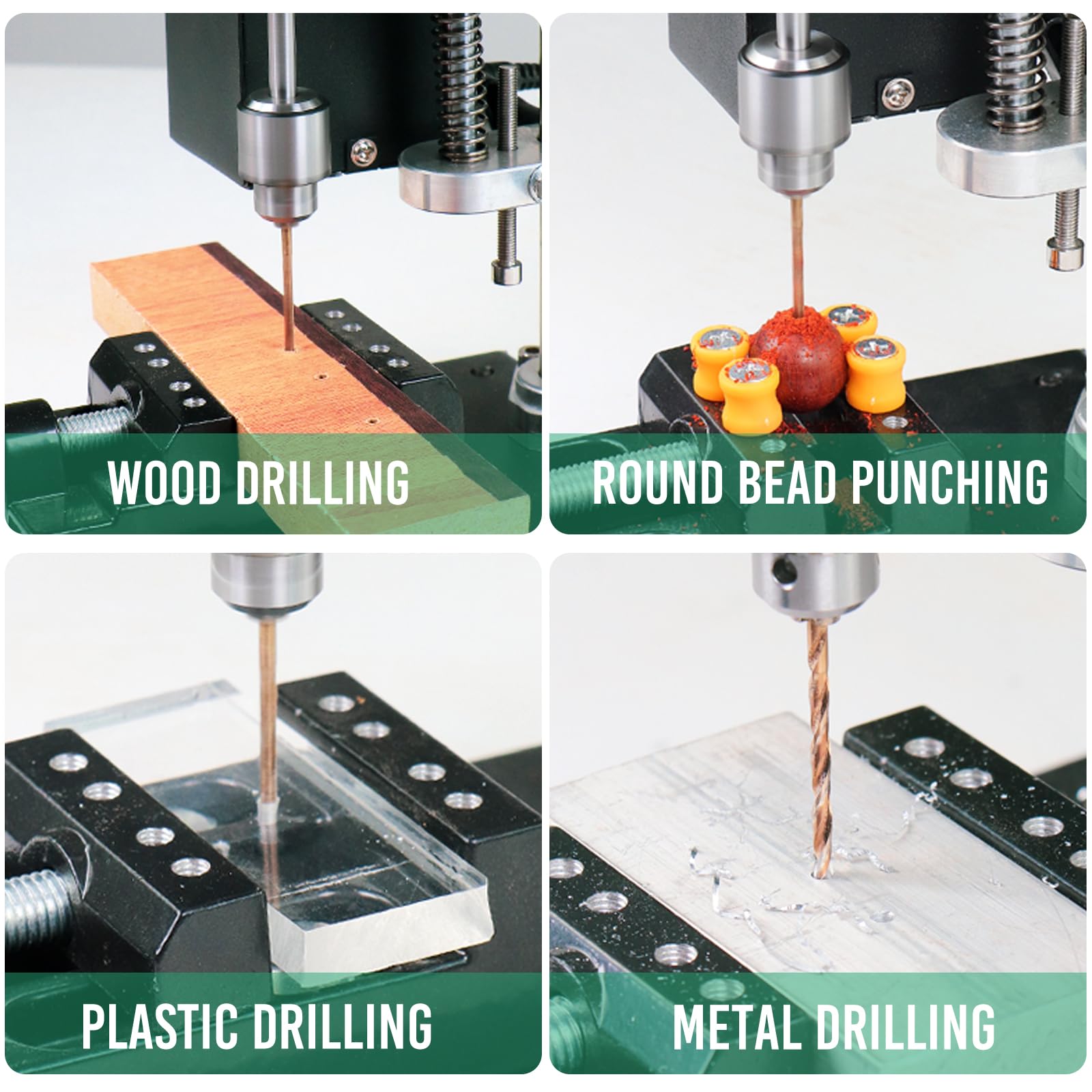 Mini Drill Press & Benchtop Drill Press - Portable Electric Drilling Machine with Rotating Flexible Shaft, Drill Bits, Clamp & B10 Chuck | Perfect for DIY Woodworking, Metal & Plastic Projects | Home Workshop & Crafting Tool