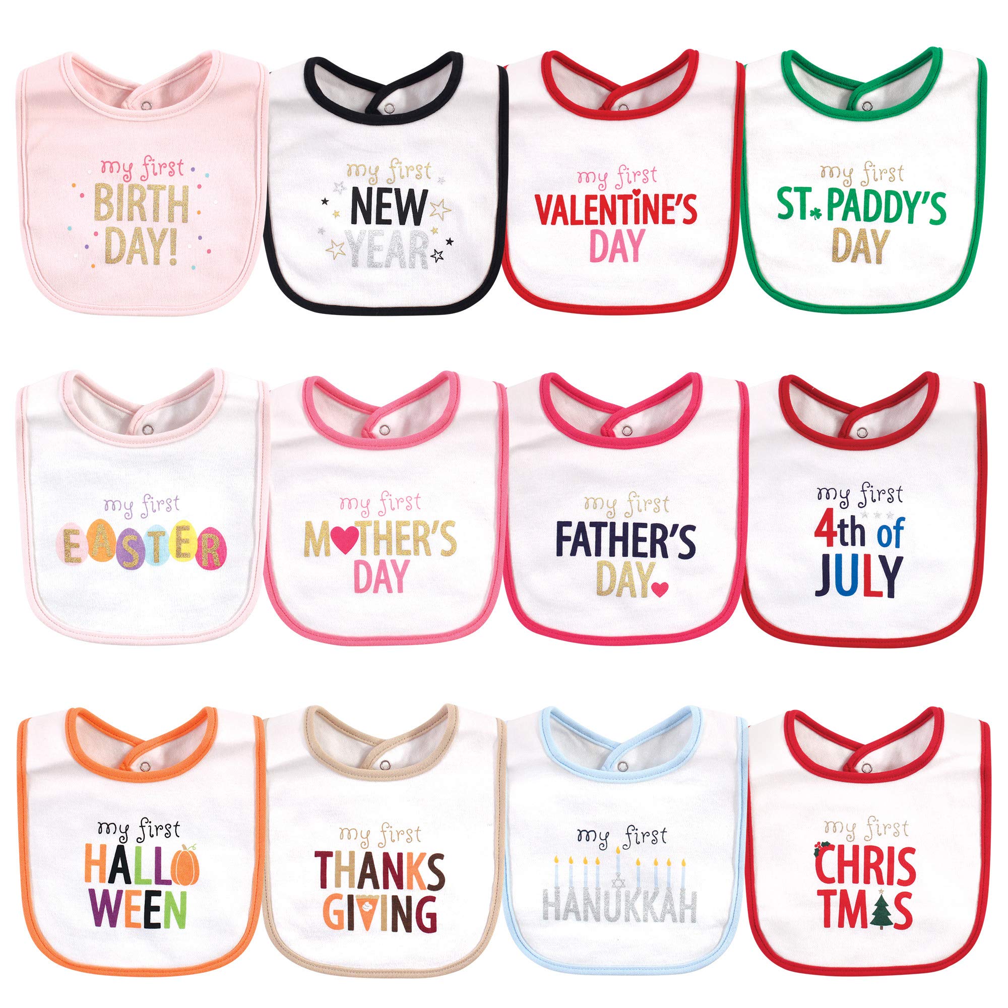 Hudson Baby Unisex Cotton Bibs for Infants & Toddlers - Soft Absorbent Drool Bibs for Feeding, Teething, and Everyday Use