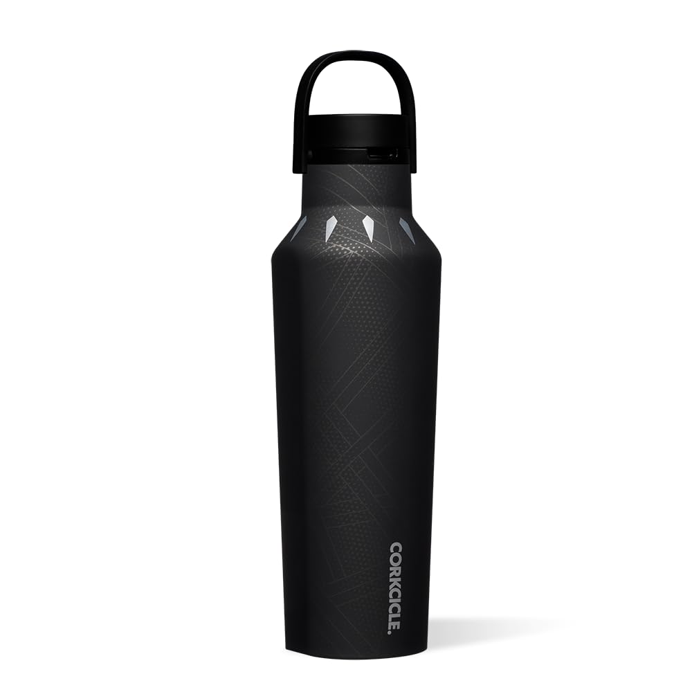 **Corkcicle x Marvel Black Panther 20 oz Insulated Stainless Steel Tumbler – Reusable Water Bottle Keeps Drinks Cold 25 Hours & Hot 12 Hours – Leak-Proof Screw-On Lid, Fits Cup Holders – Perfect for Gym, Travel & Outdoor Adventures**