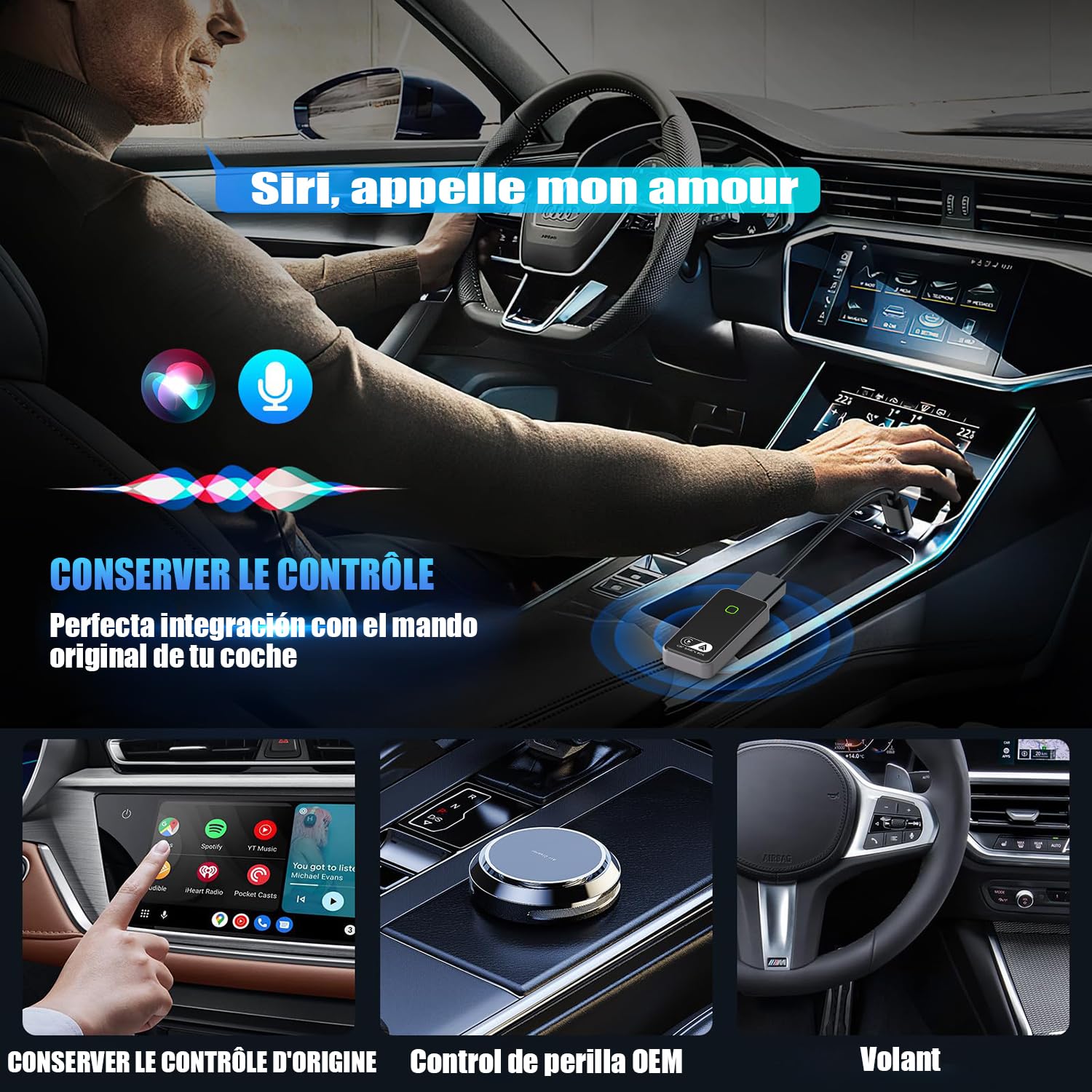 2024 Wireless CarPlay & Android Auto Adapter - 2-in-1 Dongle Converts Wired to Wireless, Plug & Play for iOS 10+/Android 11+ - Perfect for Tesla, BMW, Toyota & More - Enjoy Hands-Free Navigation & Music Streaming on Your Commute