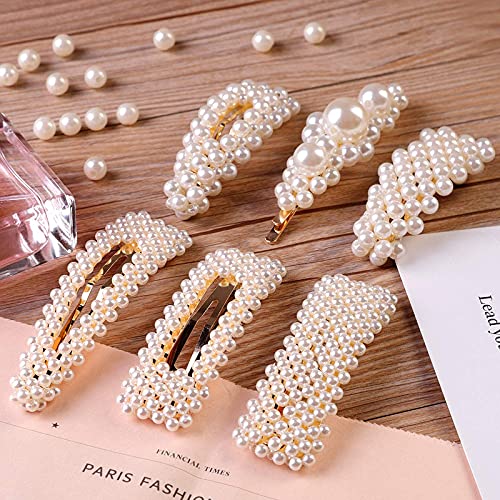 Shidara Elegant Handmade Pearl Hair Clips for Women & Girls - Large Hair Pins, Barrettes & Hair Ties | Fashion Hair Accessories in Multi-Colors | Perfect for Weddings, Parties & Daily Styling