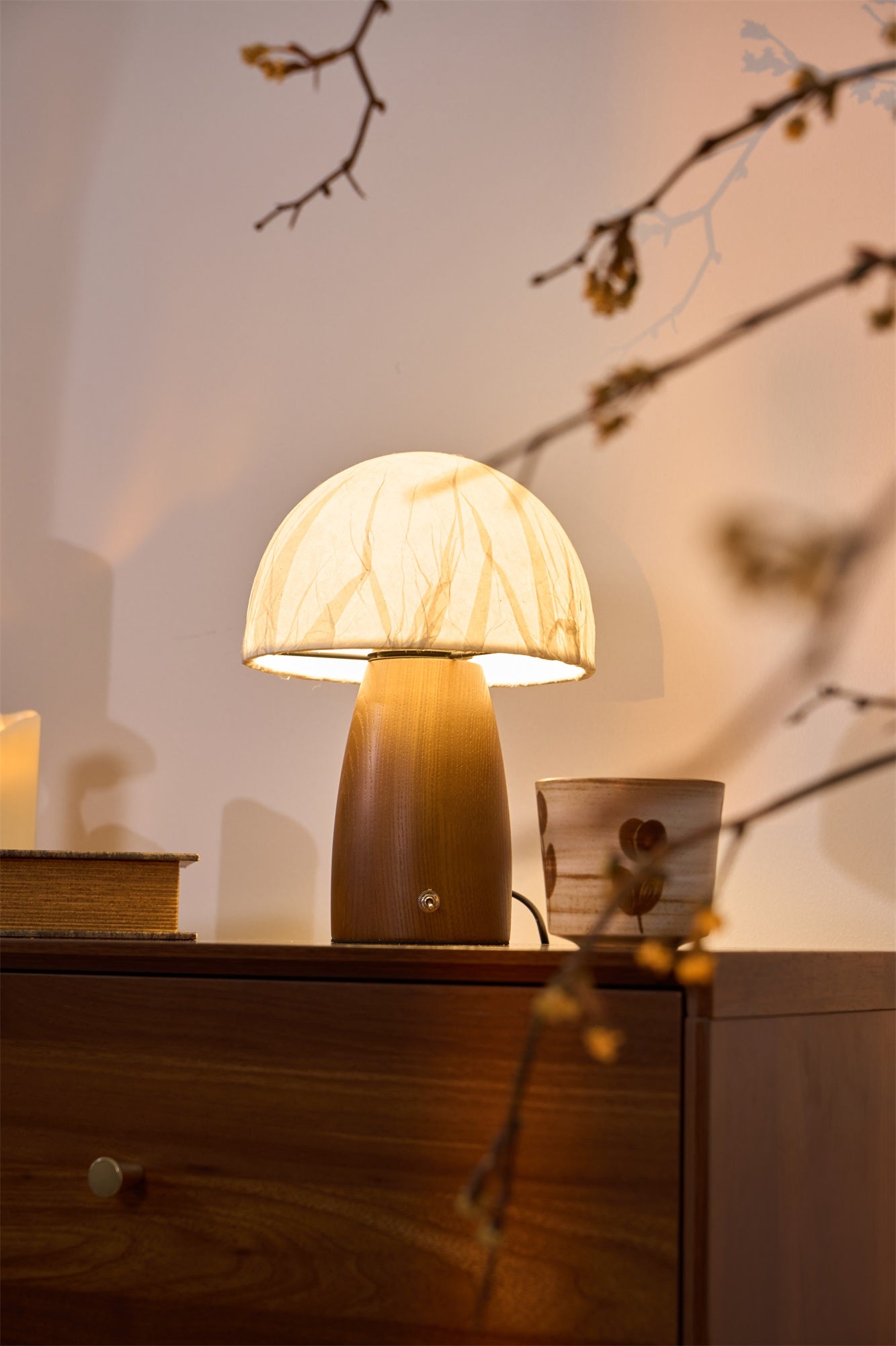 Myco Mushroom Table Lamp - Modern LED Night Light for Bedroom, Nursery, Living Room - Soft Glow & Energy Efficient - Perfect for Relaxation & Decor
