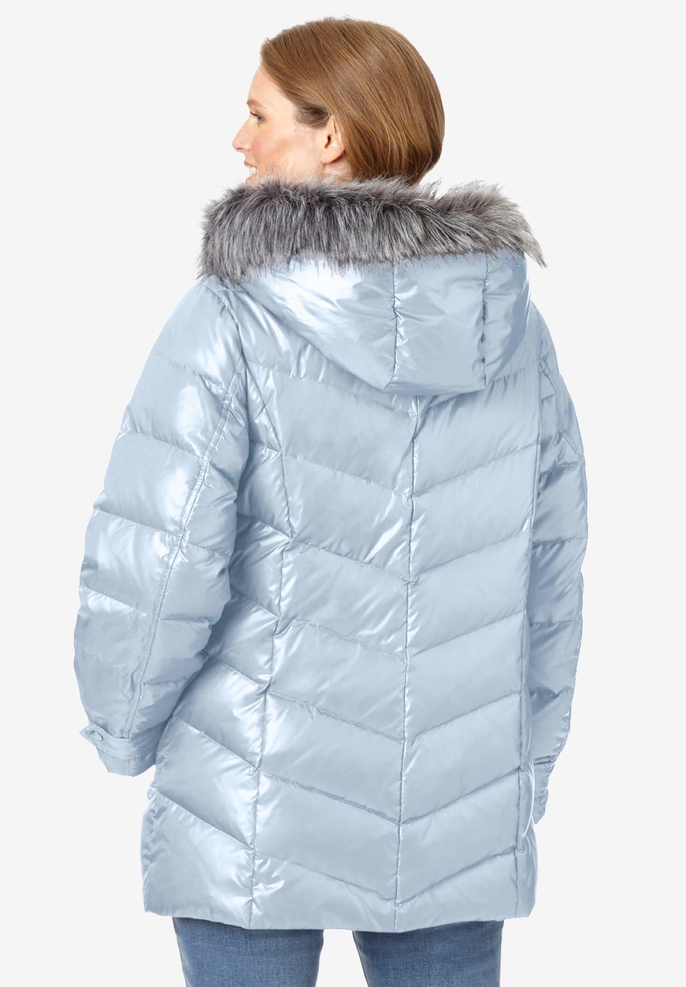 Woman Within Women's Plus Size Midweight Down Puffer Coat - Warm Winter Jacket for Outdoor Activities, Travel & Casual Wear
