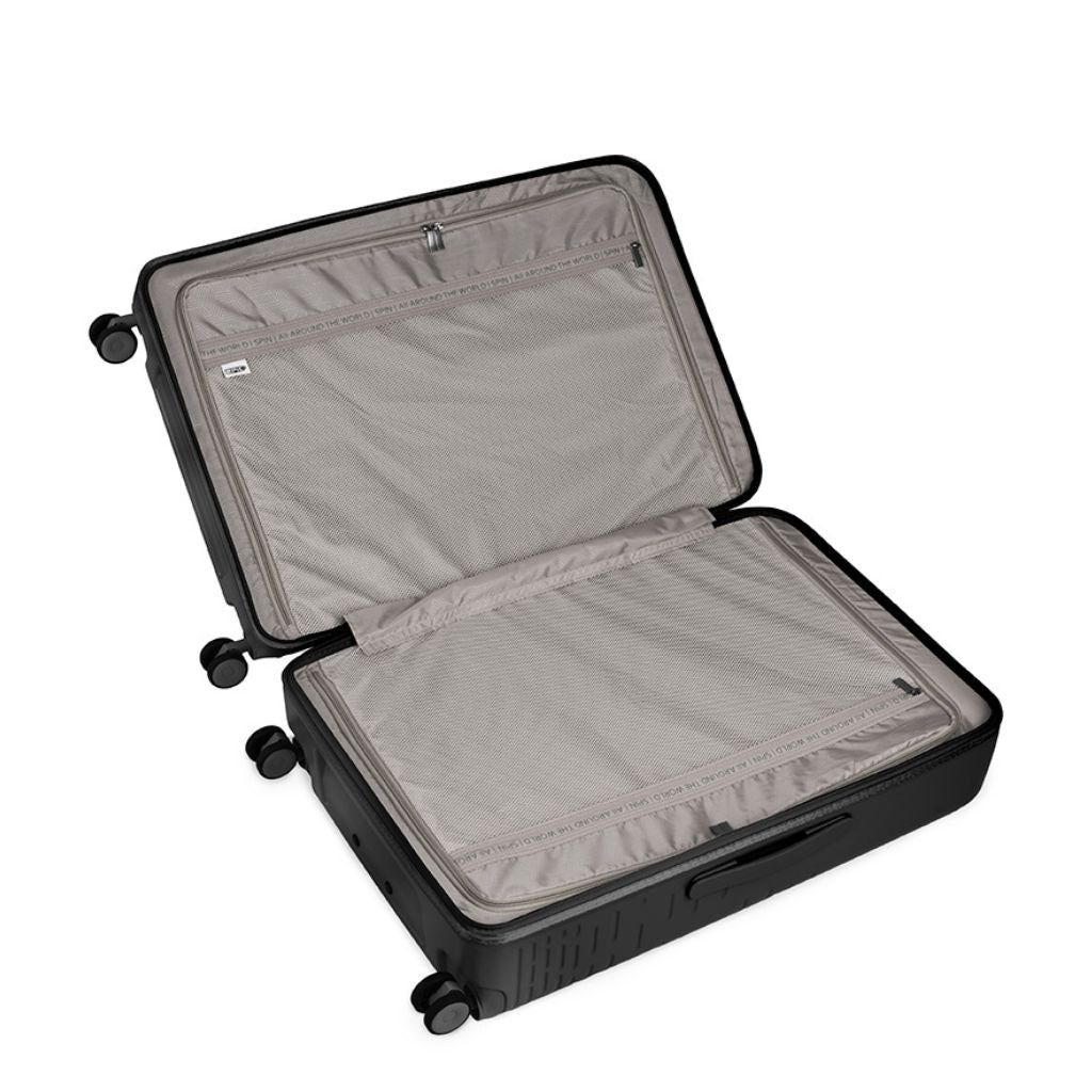 Epic Spin 75cm Large Lightweight Suitcase - Matt Black Luggage for Travel, Business Trips & Vacations | Durable Spinner Wheels & Lightweight Design
