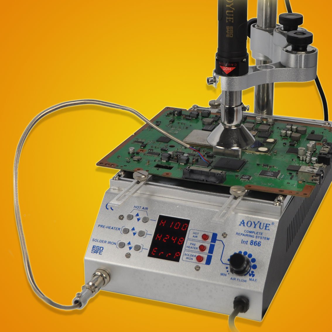 Aoyue 866 SMD Digital Hot Air Rework Station with Built-in Preheater - Professional Soldering & PCB Repair Tool for Electronics Repair, DIY Projects, and Circuit Board Maintenance