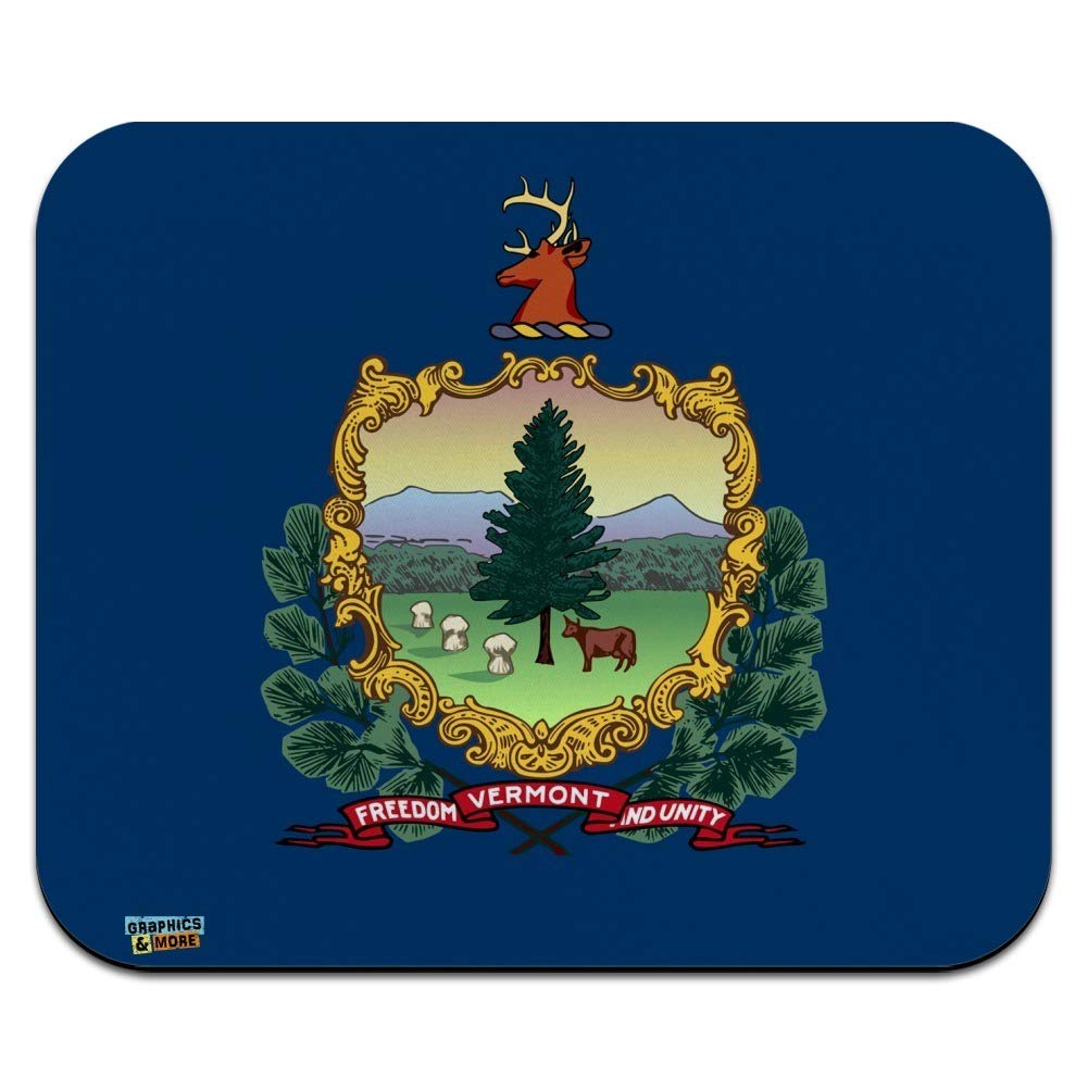 Vermont State Flag Low Profile Thin Mouse Pad - Non-Slip Rubber Base, Smooth Surface for Gaming & Office Use - Perfect for Home, Work & Travel Laptop Setup