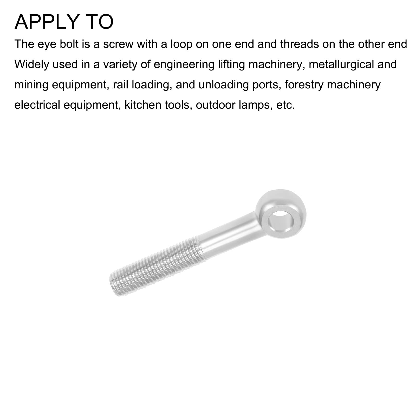 Stainless Steel Eye Bolt M20x130mm - for Home Renovation & Valves